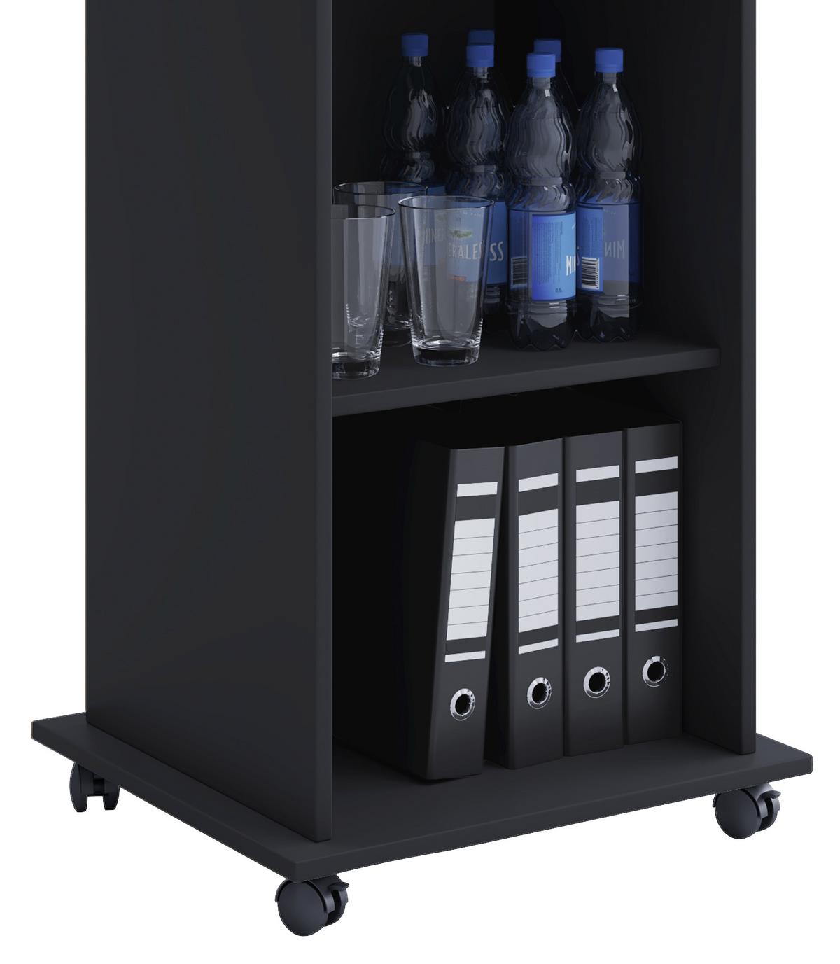 Stehpult + Rollen B: 60 Cm H 120 Cm Meeta, Schwarz - Schwarz, Basics, Holzwerkstoff (60/50/120cm) - MID.YOU