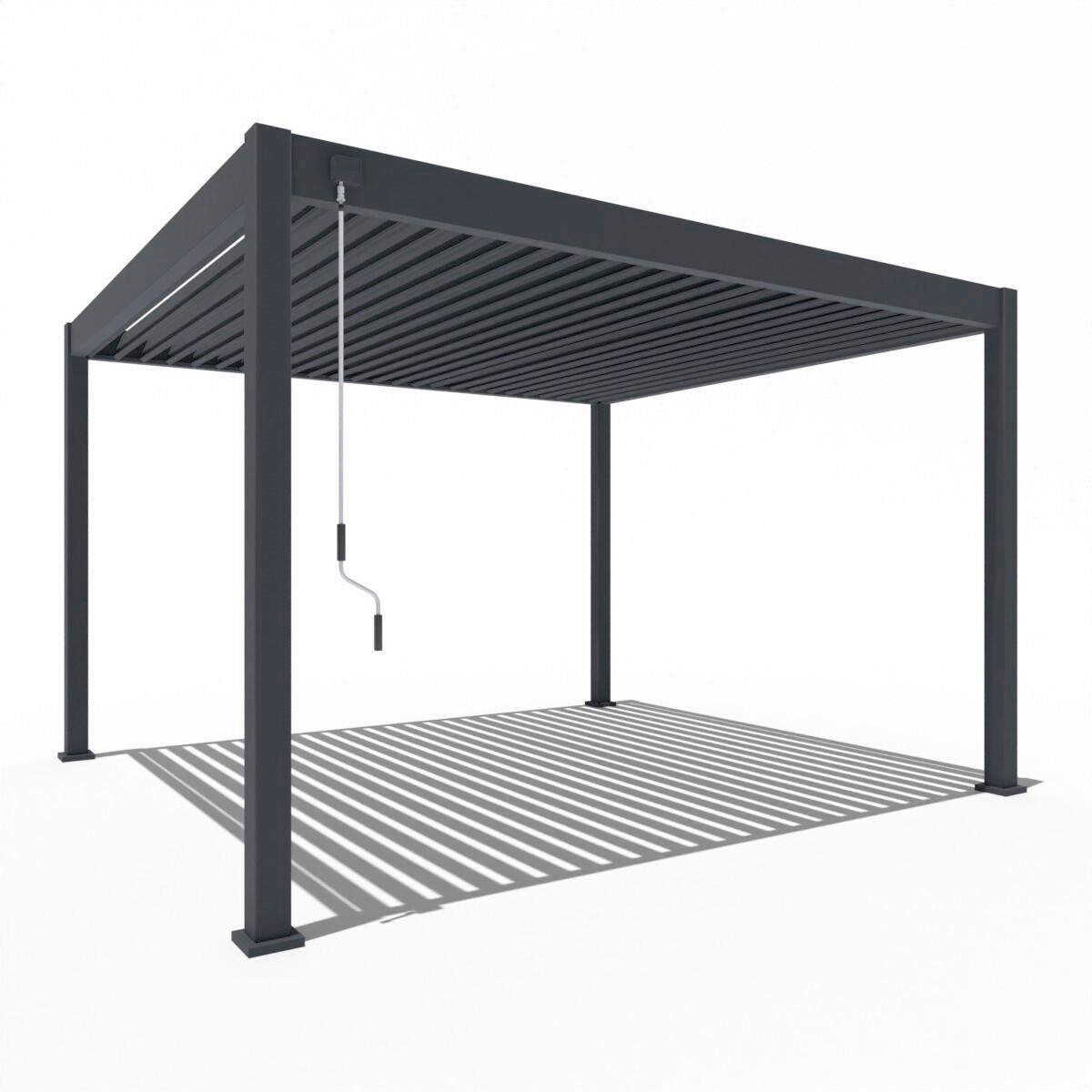 PergoLine Superior, 360x400 cm wetterbeständig, anthrazit - Graphitfarben, Basics, Metall (360/255/400cm) - Gardenson