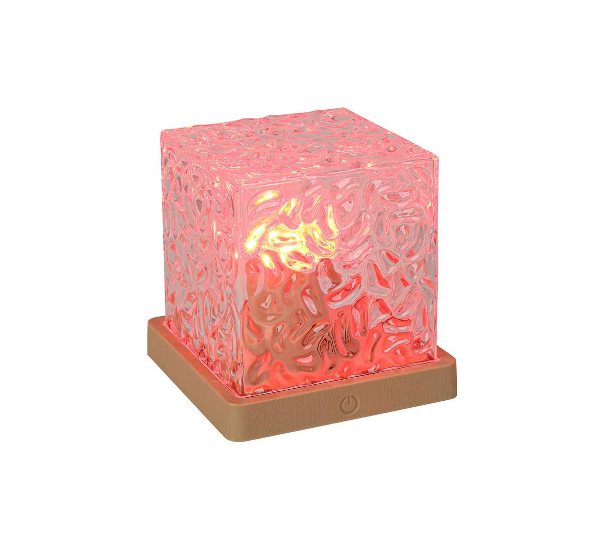 STOLNÁ LED LAMPA NIKA - priehľadné/piesková, Modern, plast (11/11/11cm) - Mömax