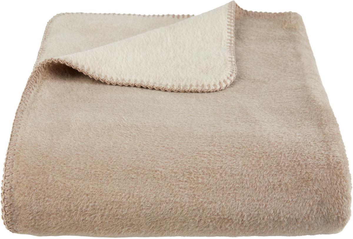 Wohndecke Lani - Taupe/Beige, MODERN, Textil (150/200cm) - Luca Bessoni