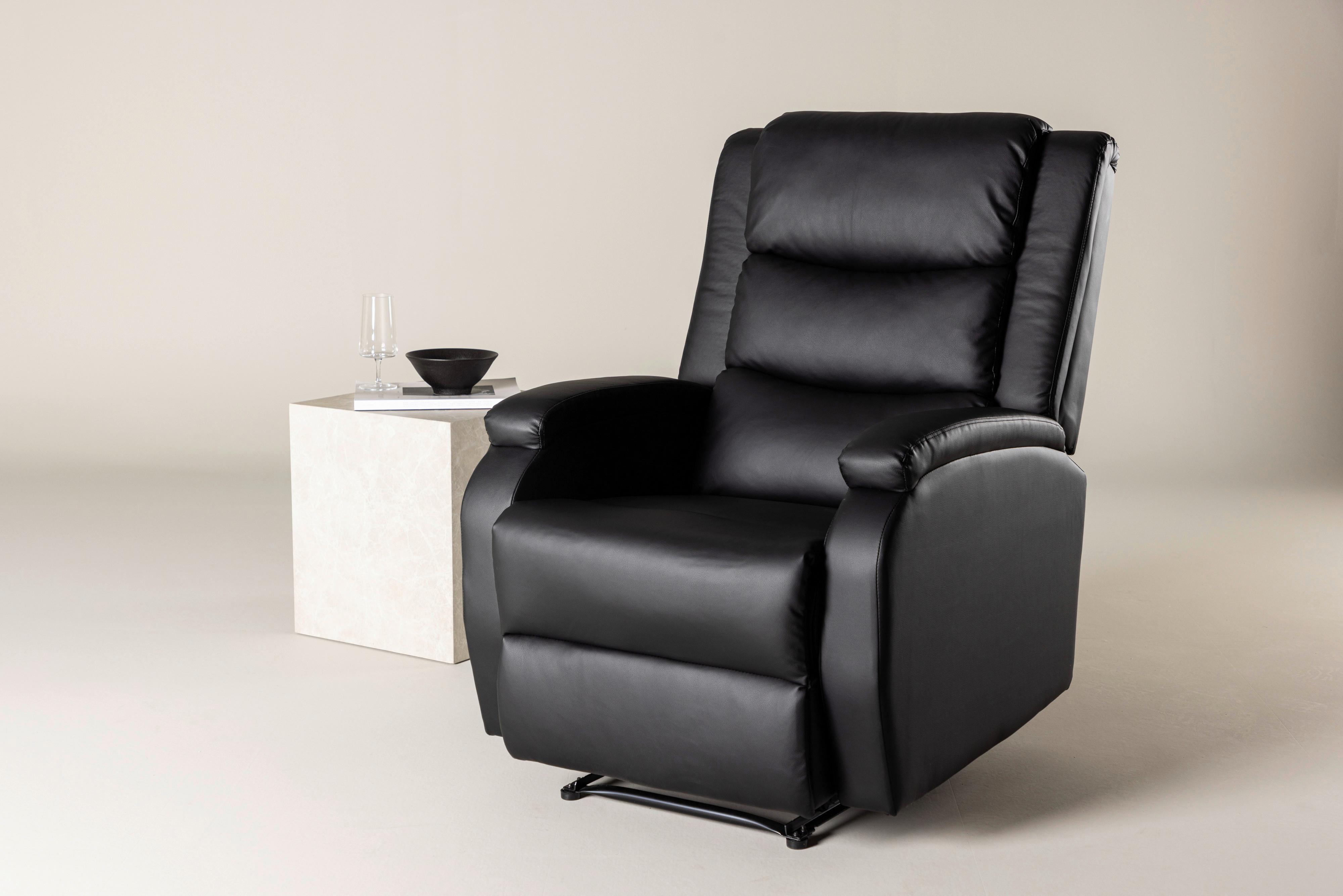 Fernsehsessel Bengt - Schwarz, Basics, Textil/Metall (74/103/92cm) - Livetastic