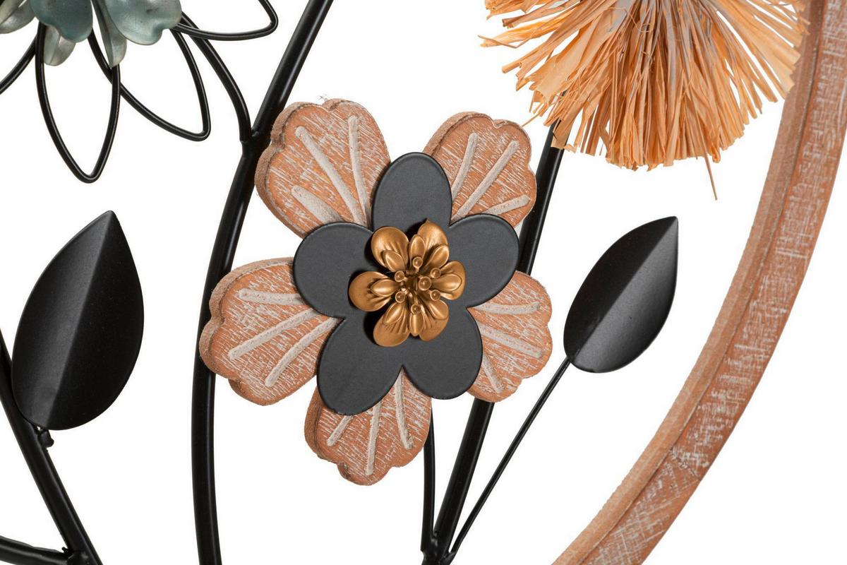 Wanddeko Iron/wood Naturfarbe/gold/schwarz B:50cm - Goldfarben/Schwarz, Basics, Holzwerkstoff/Metall (50/50/3cm)