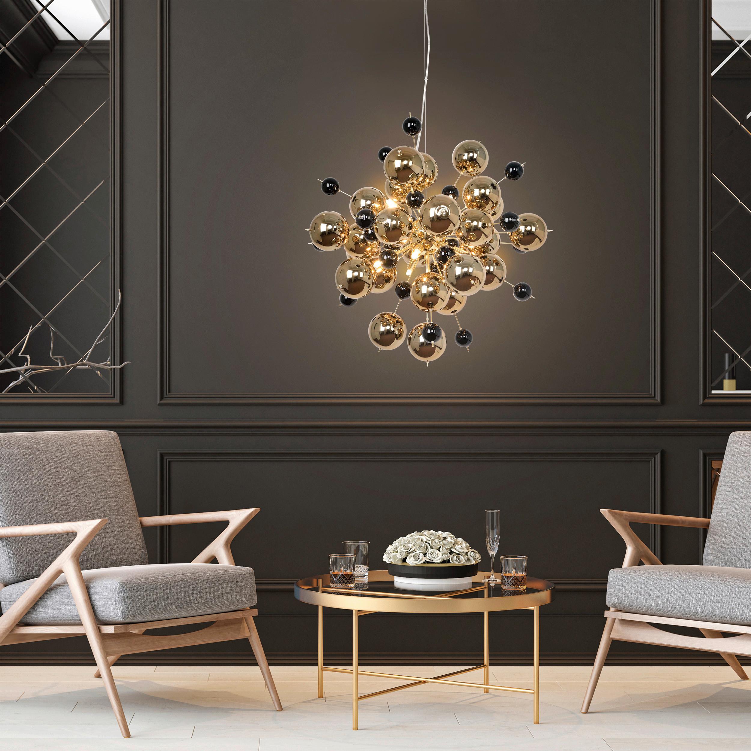 LED-Hängeleuchte 7026458 - Goldfarben, LIFESTYLE, Metall (65/150cm) - Näve