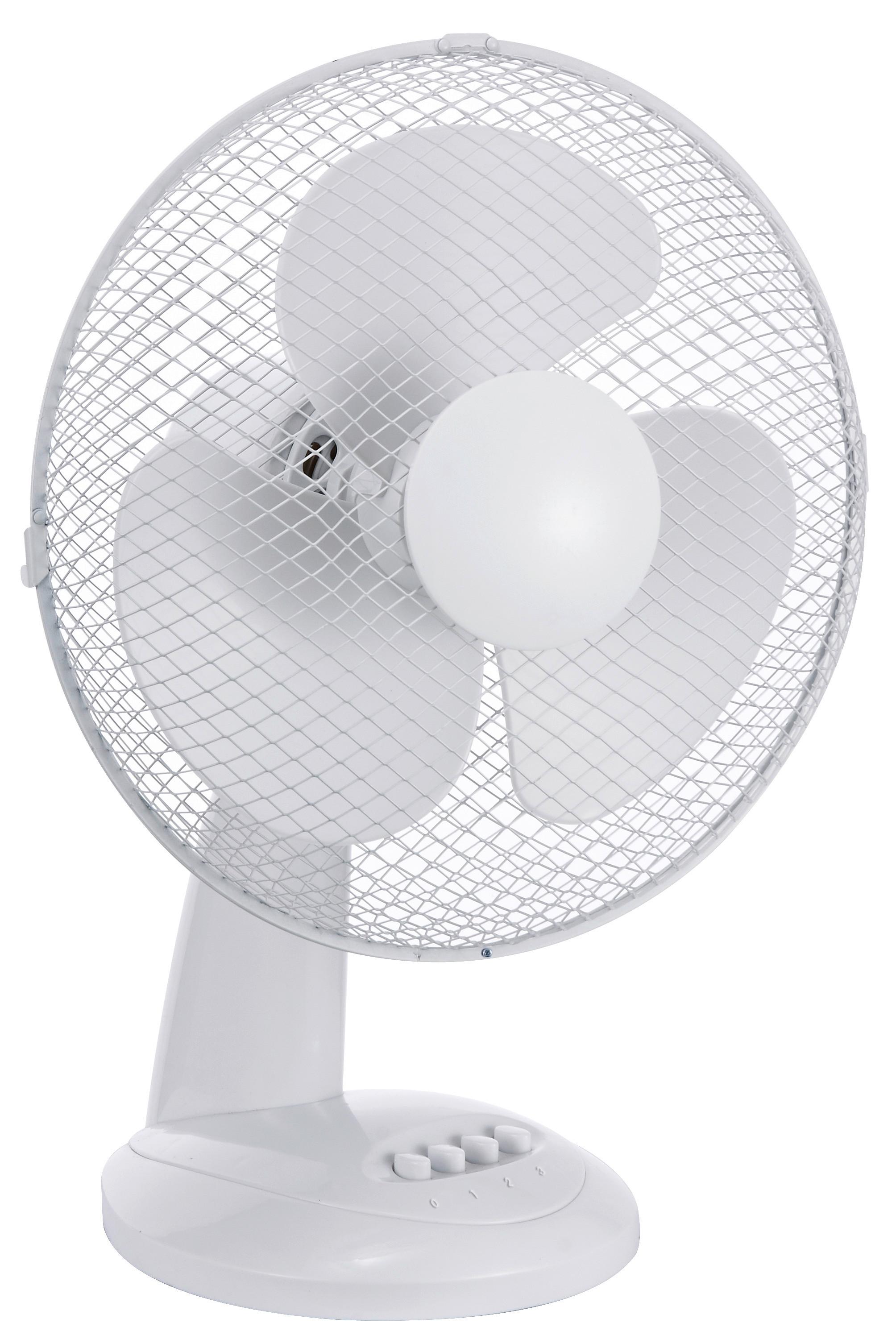 Tischventilator 40 W Ekuran 3 Stufen H: 49 Cm - Weiß, Basics, Kunststoff/Metall (34/24/49cm) - Bono