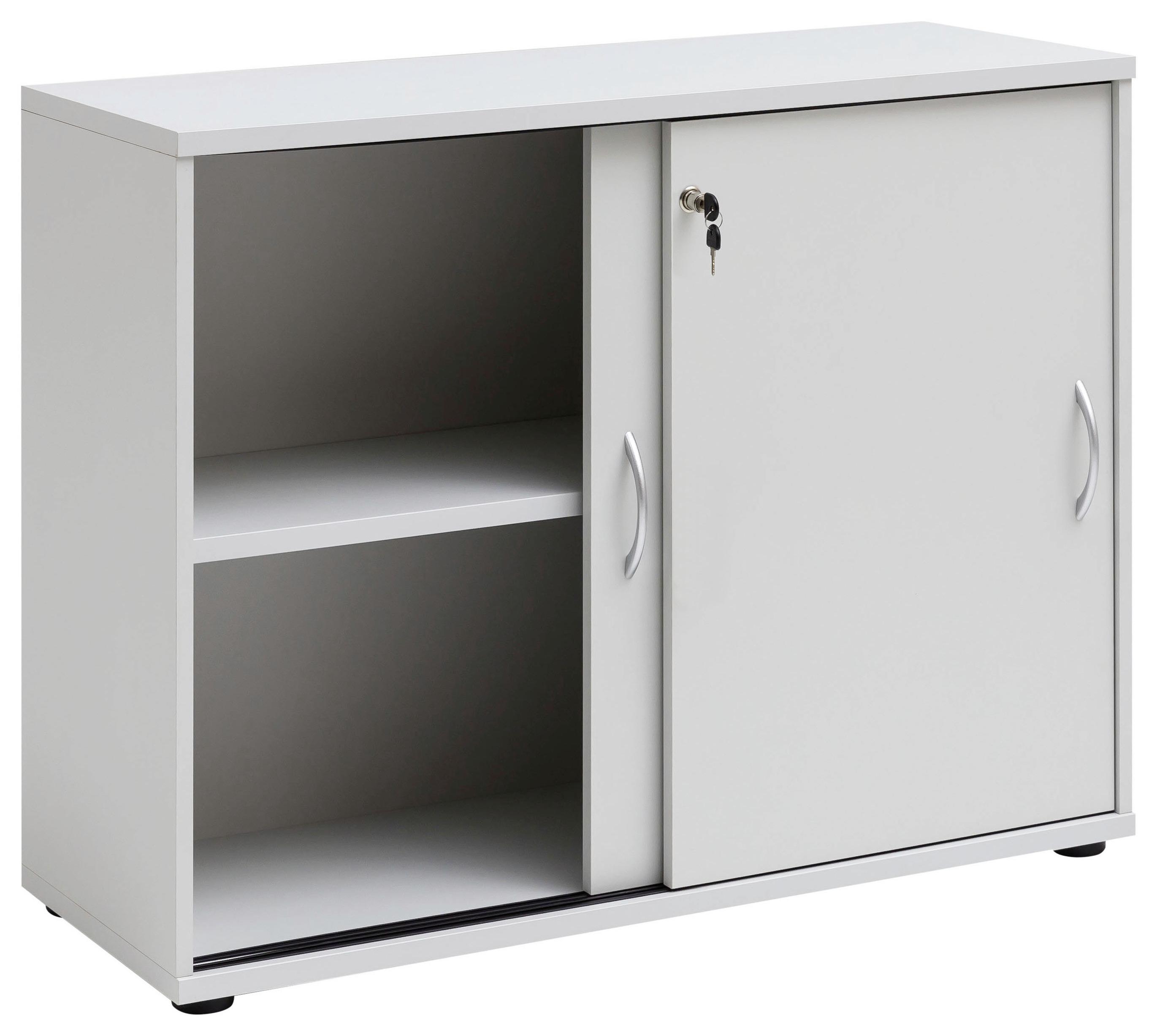 Halbhoher Aktenschrank in Lichtgrau