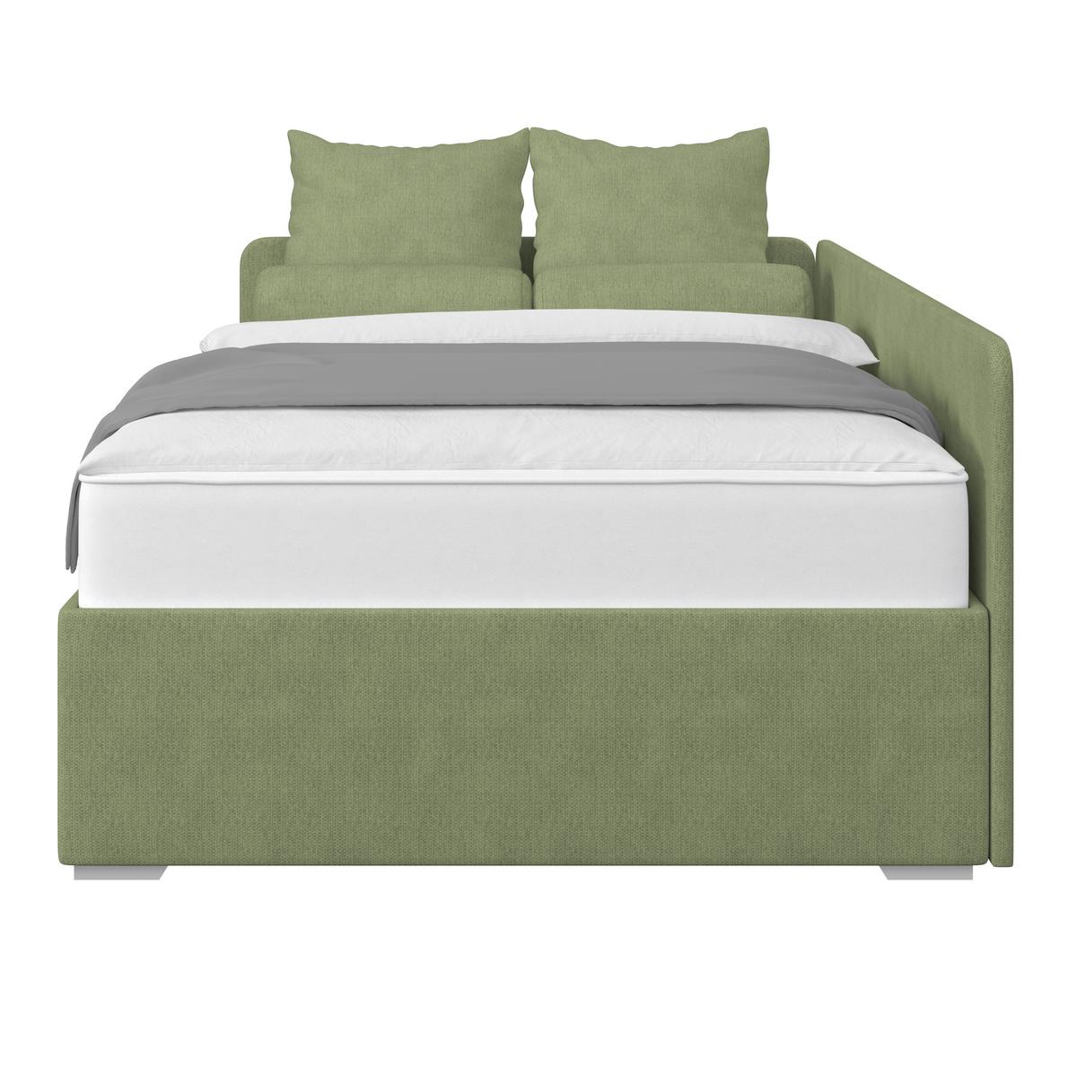 Kárpitozott Ágy Remi 120/200cm - ezüstszínű/zöld, Modern, textil/fa (120/200cm)