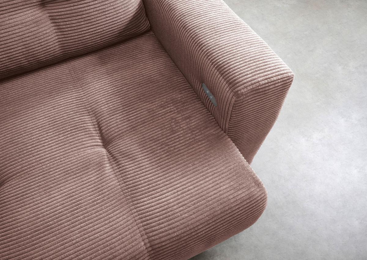 Ecksofa Restato Rosa S: 177x246 cm - Schwarz/Rosa, MODERN, Holz/Textil (177/246cm) - MID.YOU