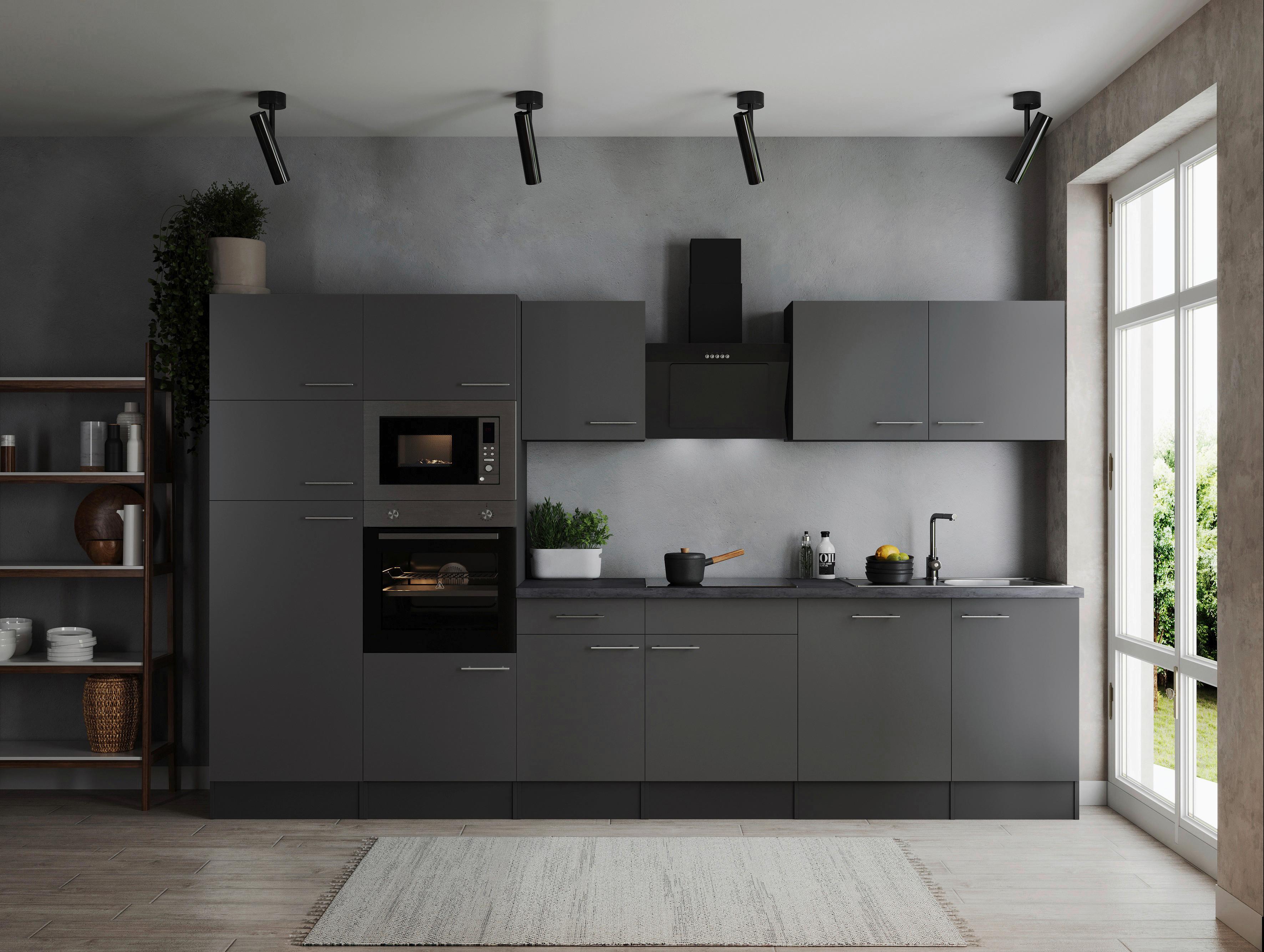 Küchenblock Oliver Grau B: 340 cm - Grau, Design, Holzwerkstoff (340cm) - Respekta