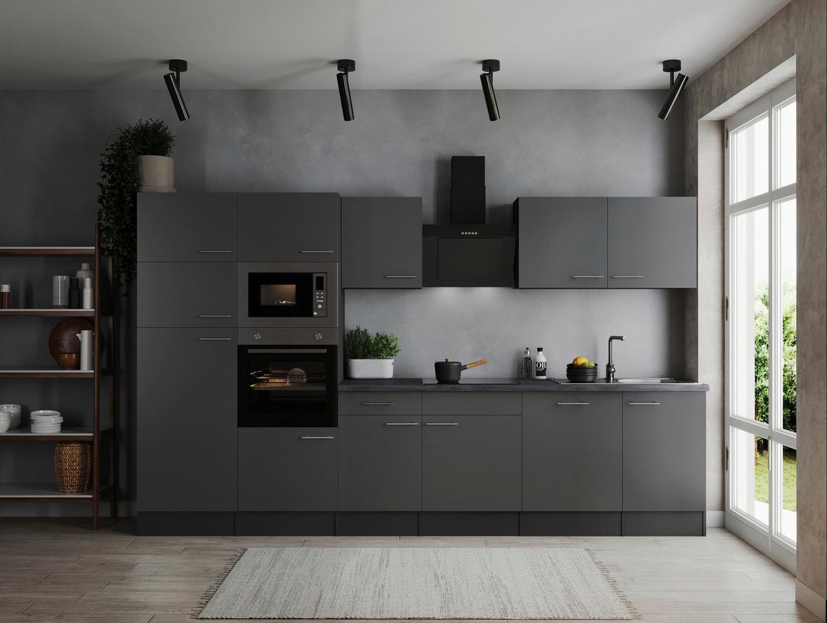Küchenblock Oliver Grau B: 340 cm - Grau, Design, Holzwerkstoff (340cm) - Respekta