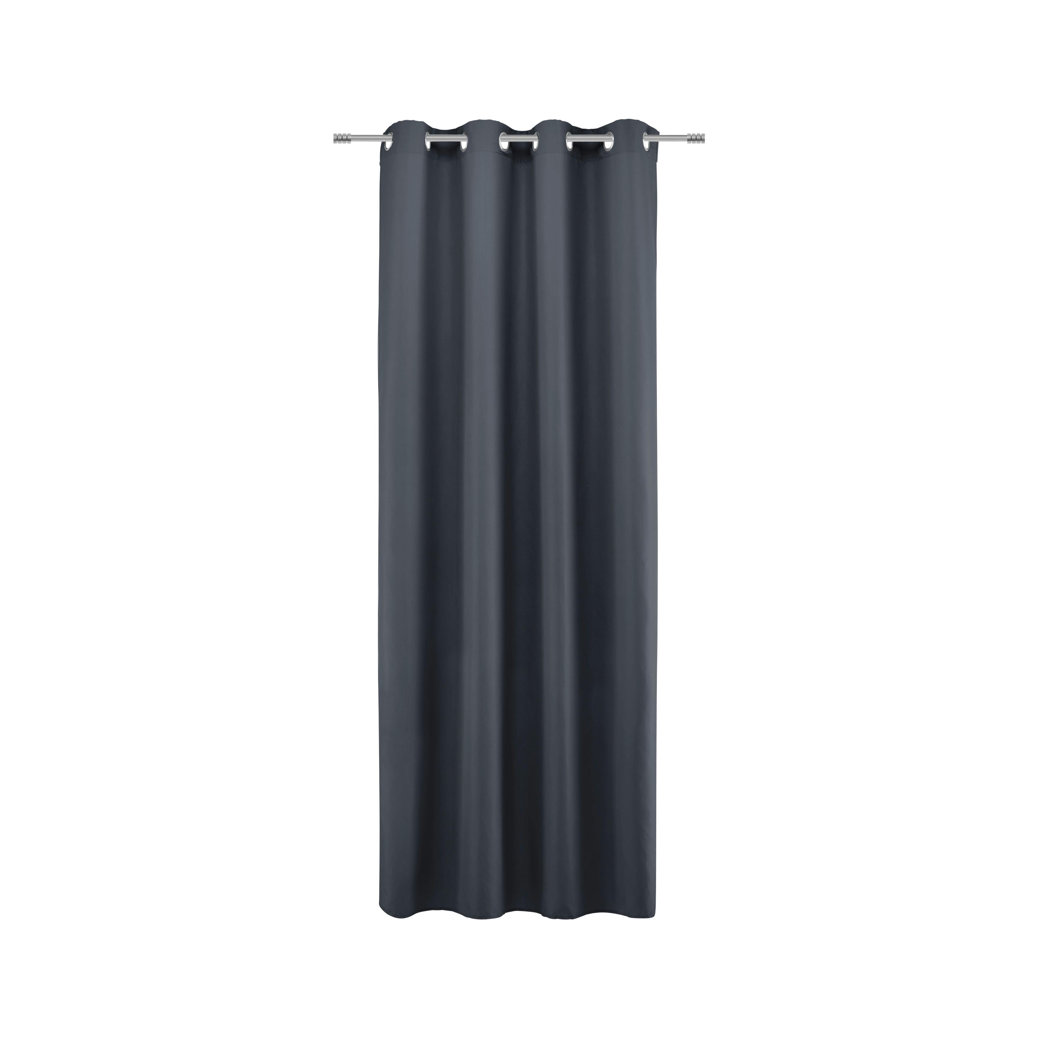 ZÁVES S OČKAMI ABBY, 140/235 cm - čierna, Konventionell, textil (140/235cm) - Modern Living