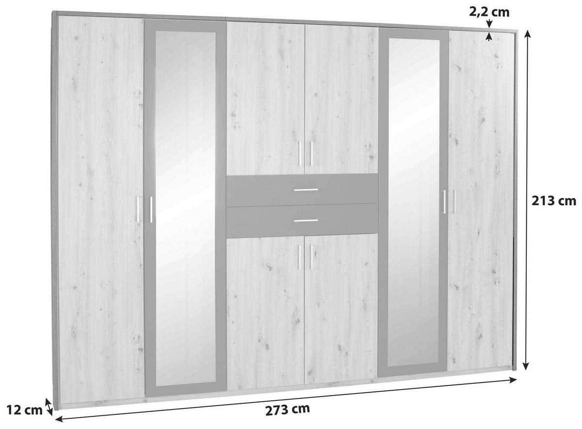 Passepartout-Rahmen Diver Eiche Dekor für B: 273 cm - Eichefarben, MODERN, Holzwerkstoff (273/213/12cm)