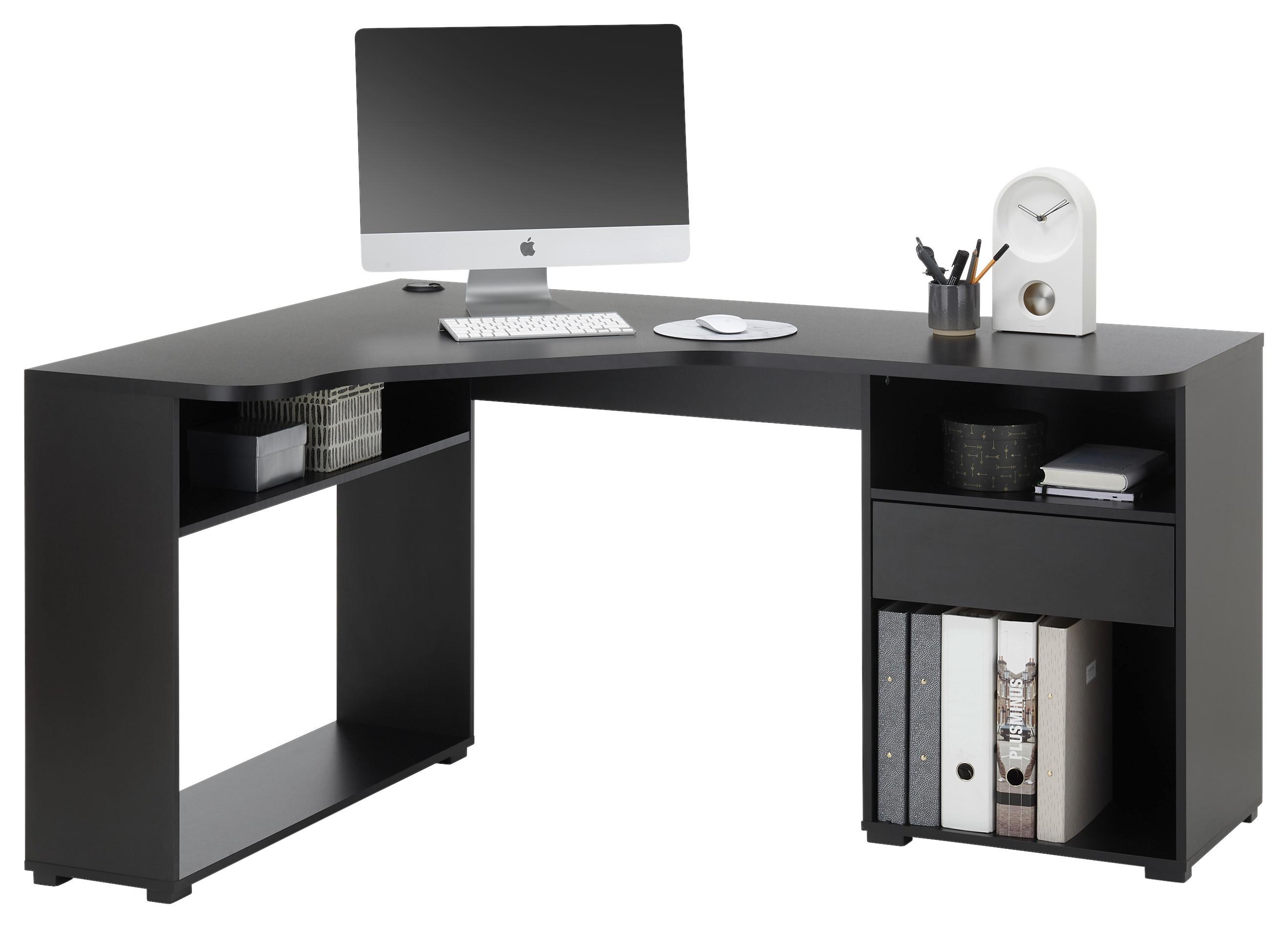 Gaming Tisch Bc 3155 Schwarz B: 110-150 cm - Schwarz, Design, Holzwerkstoff (110/150/74/50cm) - MID.YOU