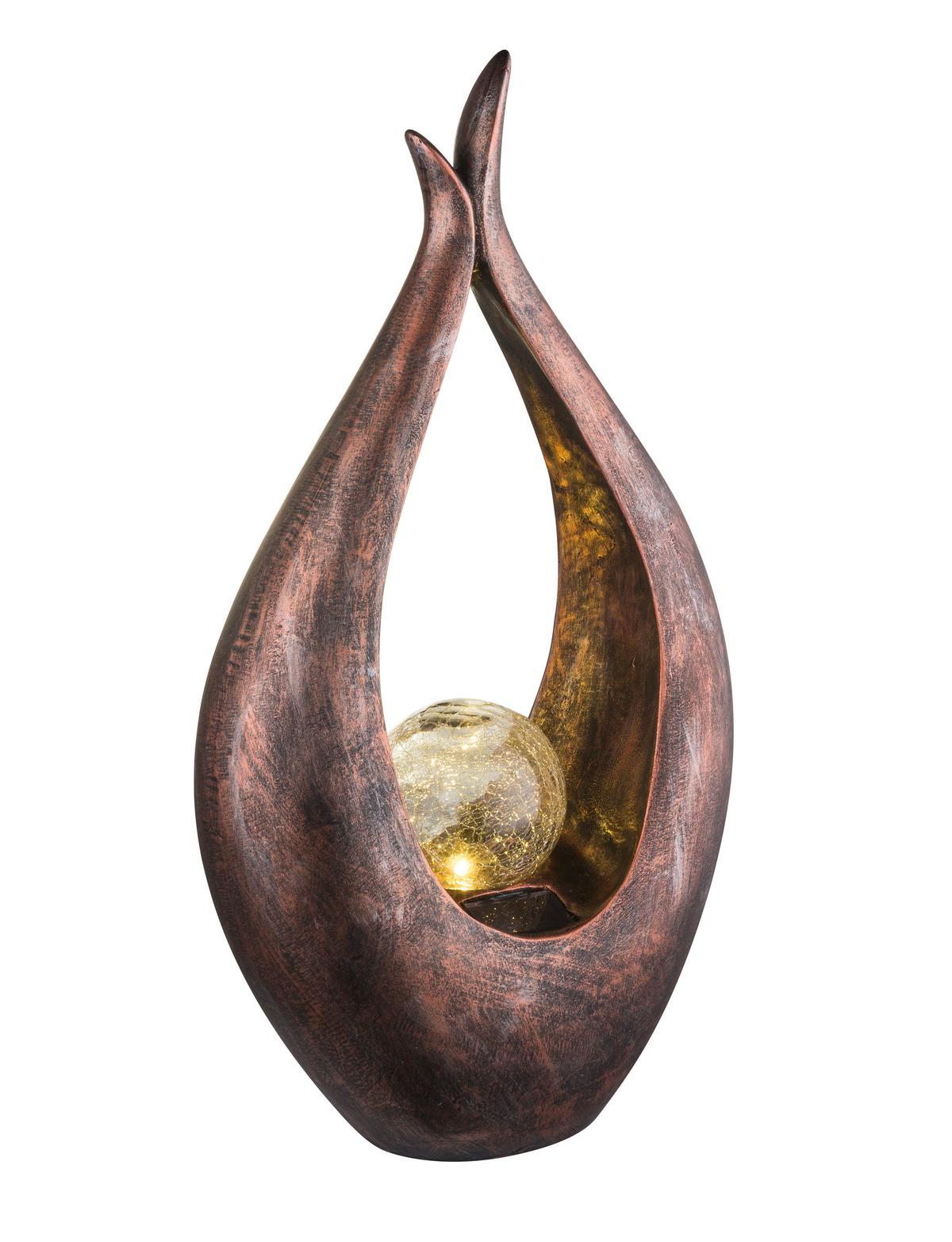 Solarleuchte Bronzefarben Klar - Klar/Bronzefarben, Basics, Glas/Kunststoff (26,5/13/50cm) - Globo