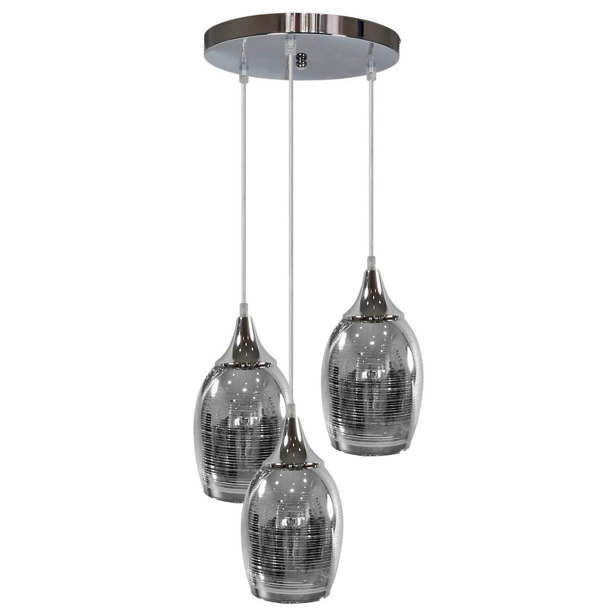 Hängeleuchte 33-60181 - Chromfarben, Design, Metall (35/35/125cm)