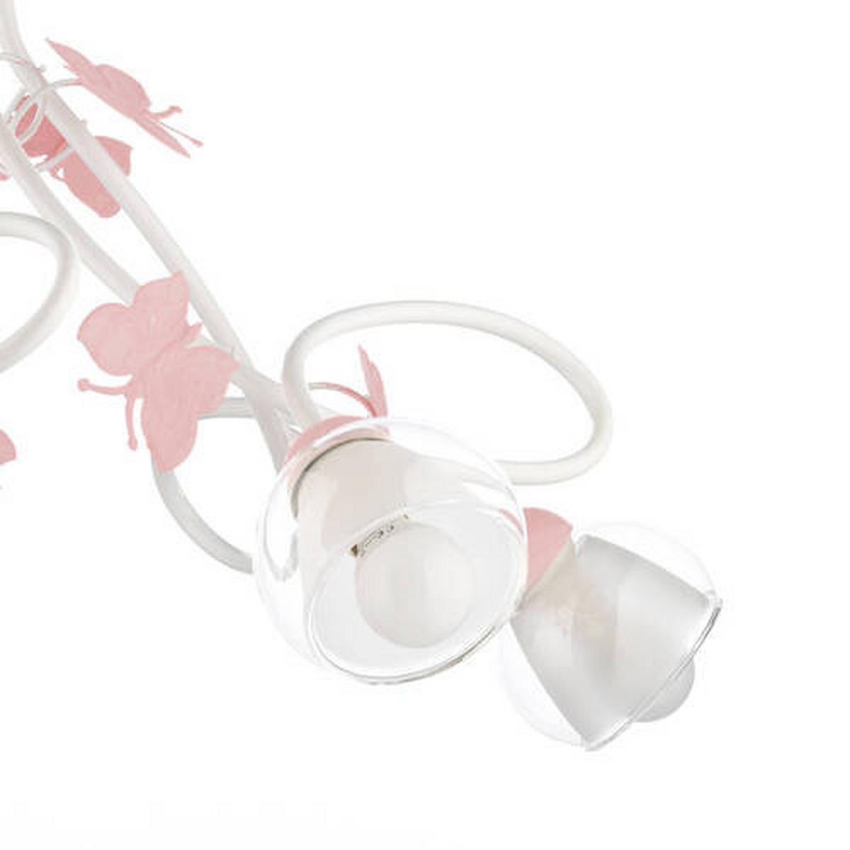 Kinderhängeleuchte 4924/5 - Pink/Weiß, Basics, Glas/Metall (70/80cm)