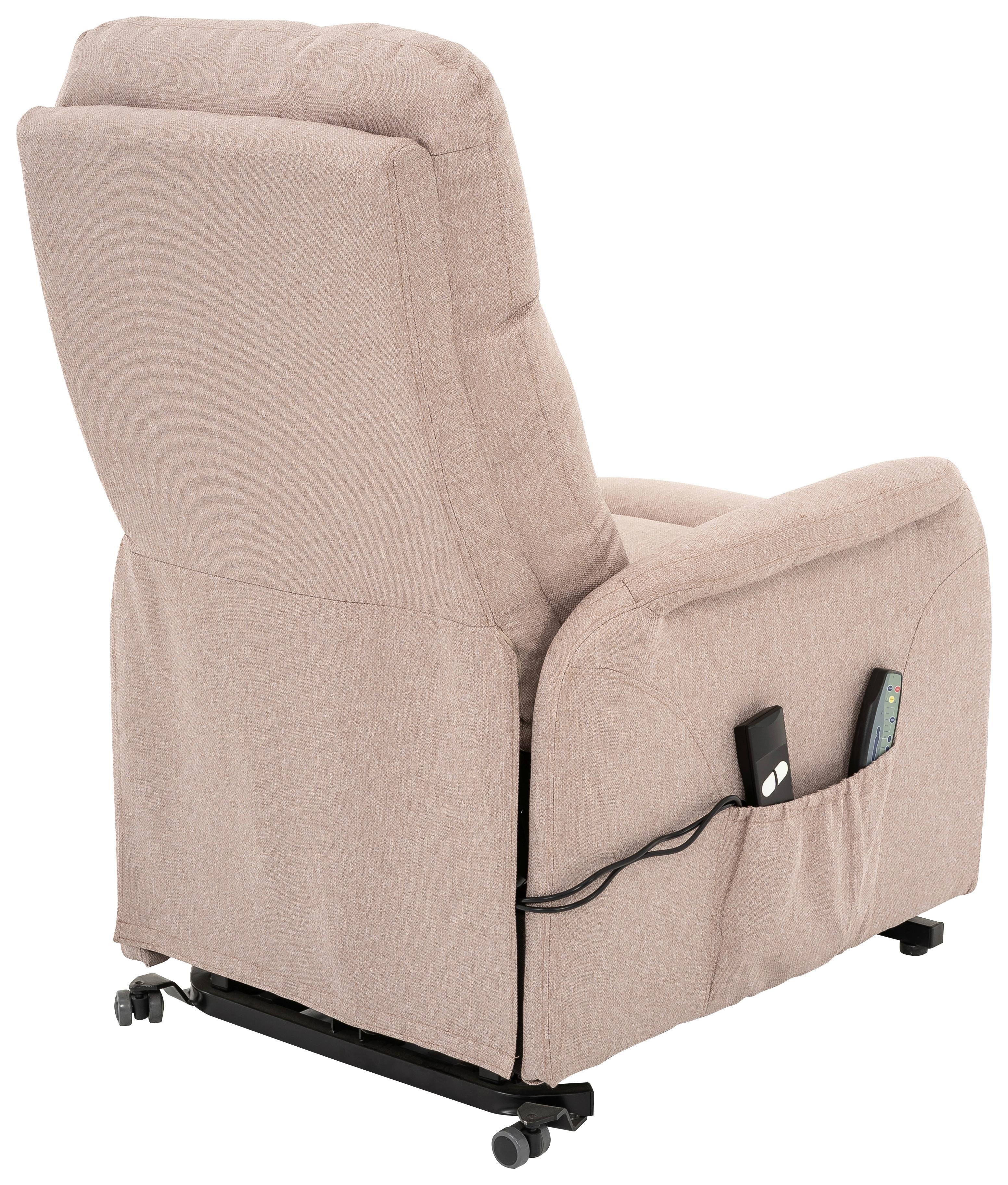 Relaxsessel Luxo Sandfarben B: 68 Cm - Sandfarben/Schwarz, Design, Textil/Metall (68/100/94cm) - Livetastic