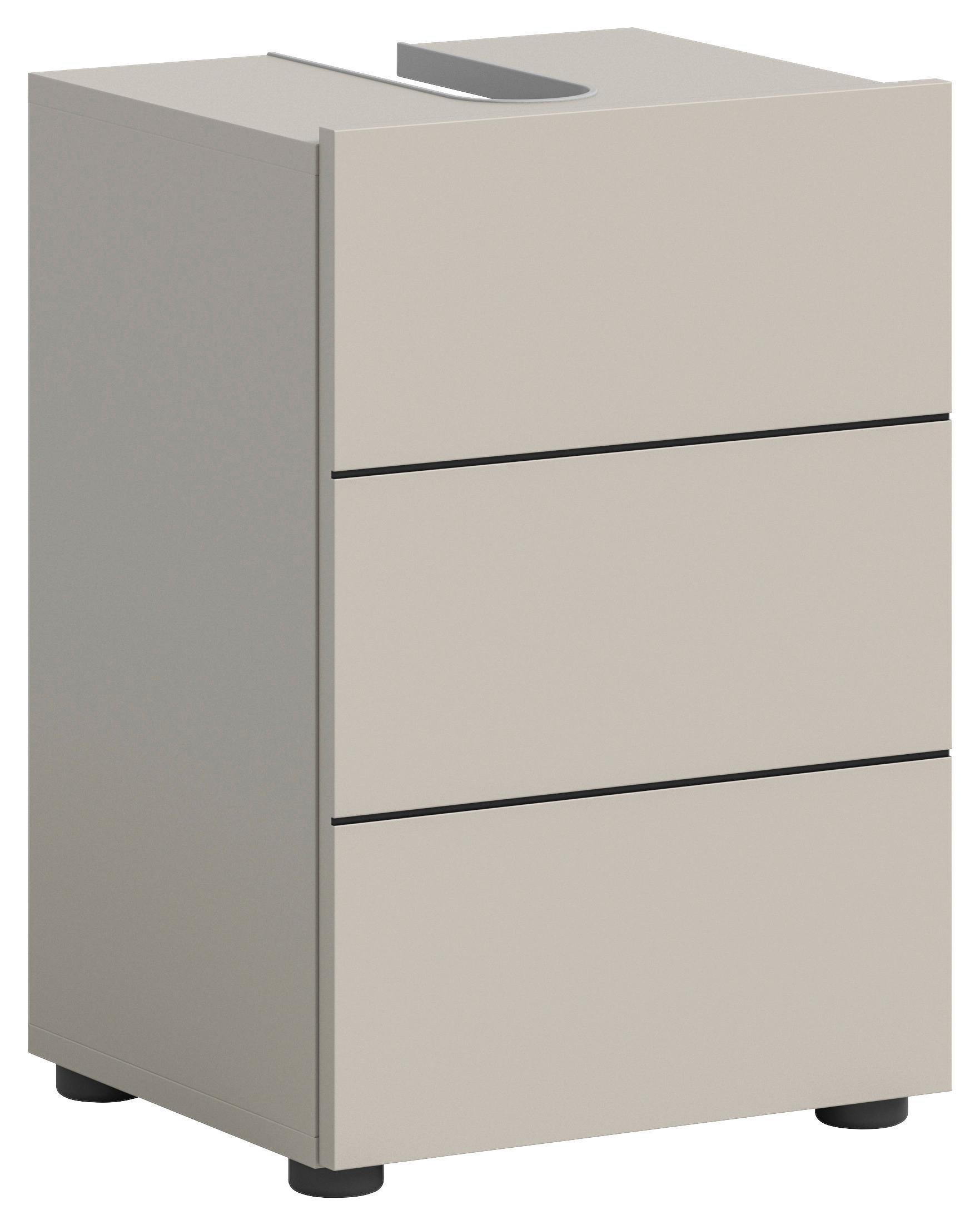 Waschbeckenunterschrank Vira Kaschmir B: 38 Cm - Kaschmir/Schwarz, MODERN, Holzwerkstoff (38/56/34cm) - MID.YOU