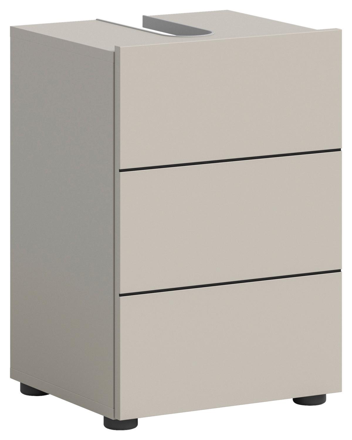 Waschbeckenunterschrank Vira Kaschmir B: 38 Cm - Kaschmir/Schwarz, MODERN, Holzwerkstoff (38/56/34cm) - MID.YOU