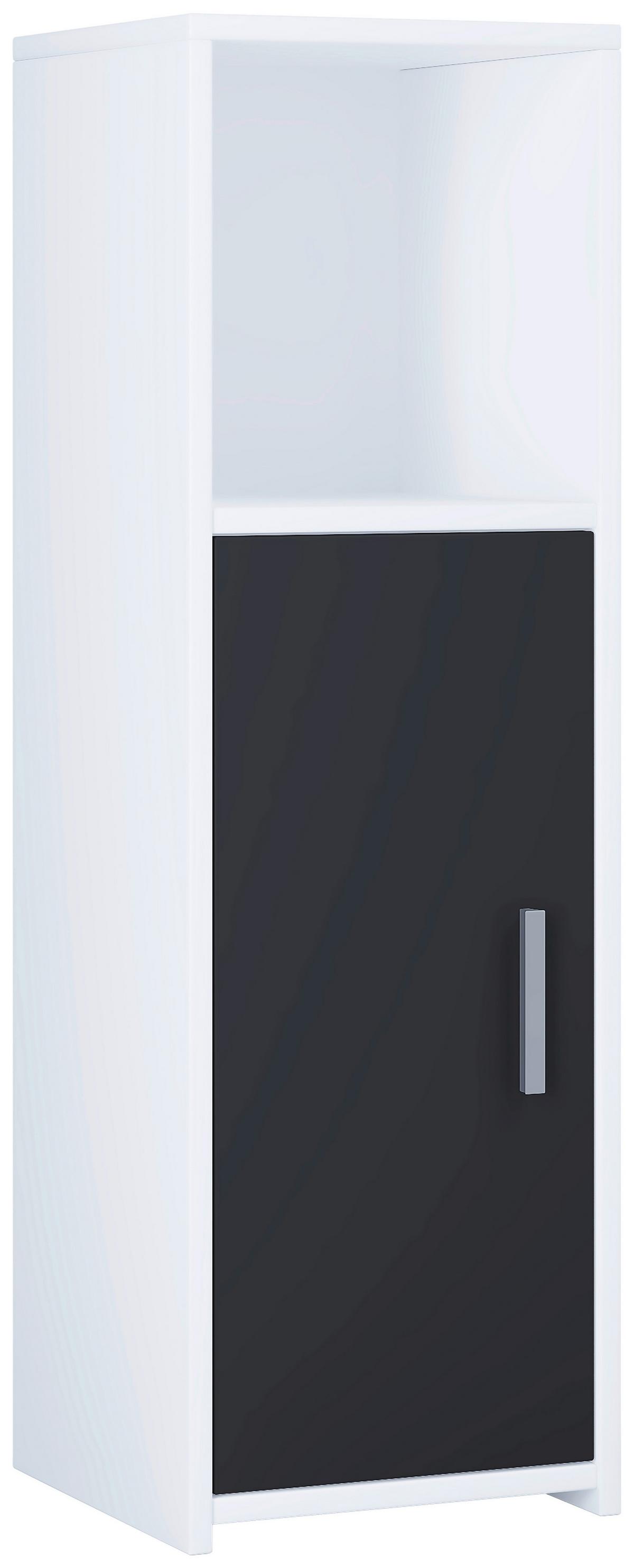 Midischrank mit Offenem Fach Zalo L B: 30 cm Schwarz/Weiß - Schwarz/Weiß, MODERN, Holzwerkstoff (30/95,3/30cm) - MID.YOU