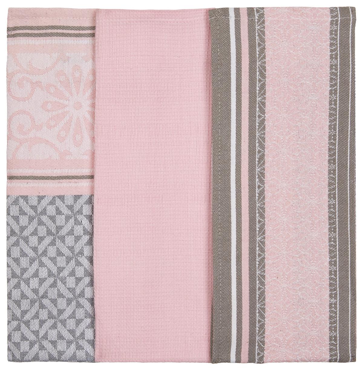 Geschirrtuch Alexia - 3er Pack - Rosa, MODERN, Textil (40/60cm) - Luca Bessoni