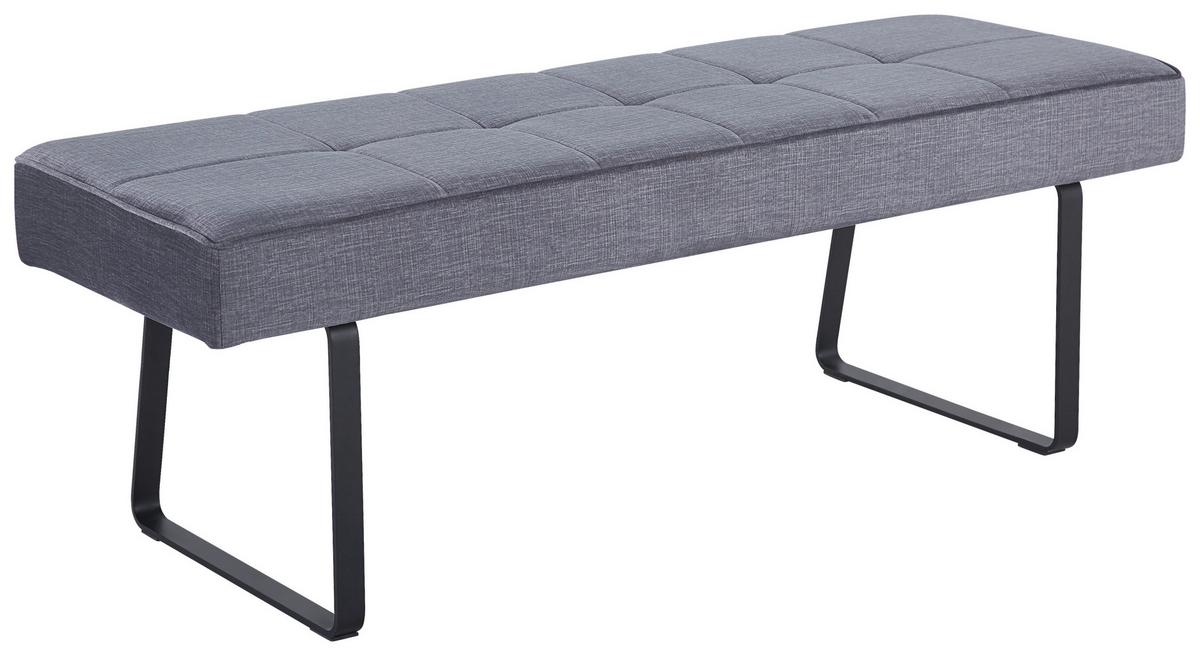 Sitzbank Tilos Ohne Lehne Samt Hellbraun, B: 140 Cm - Hellbraun/Schwarz, KONVENTIONELL, Textil/Metall (140/49/47cm) - MID.YOU