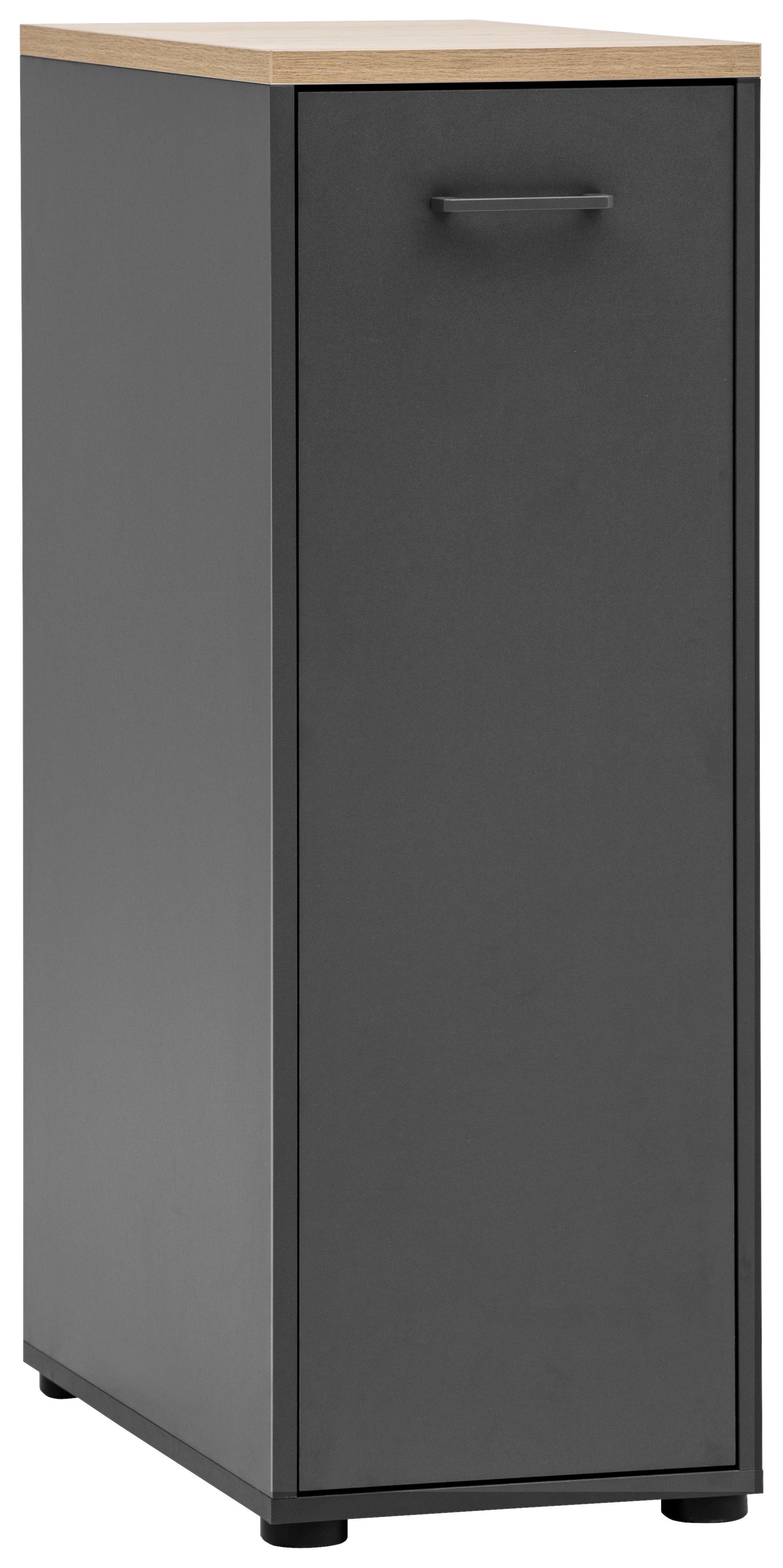 Apothekerschrank Solea Anthrazit/Eiche Dekor B:32,6cm - Eichefarben/Anthrazit, MODERN, Holzwerkstoff (32,6/95,8/60cm) - MID.YOU