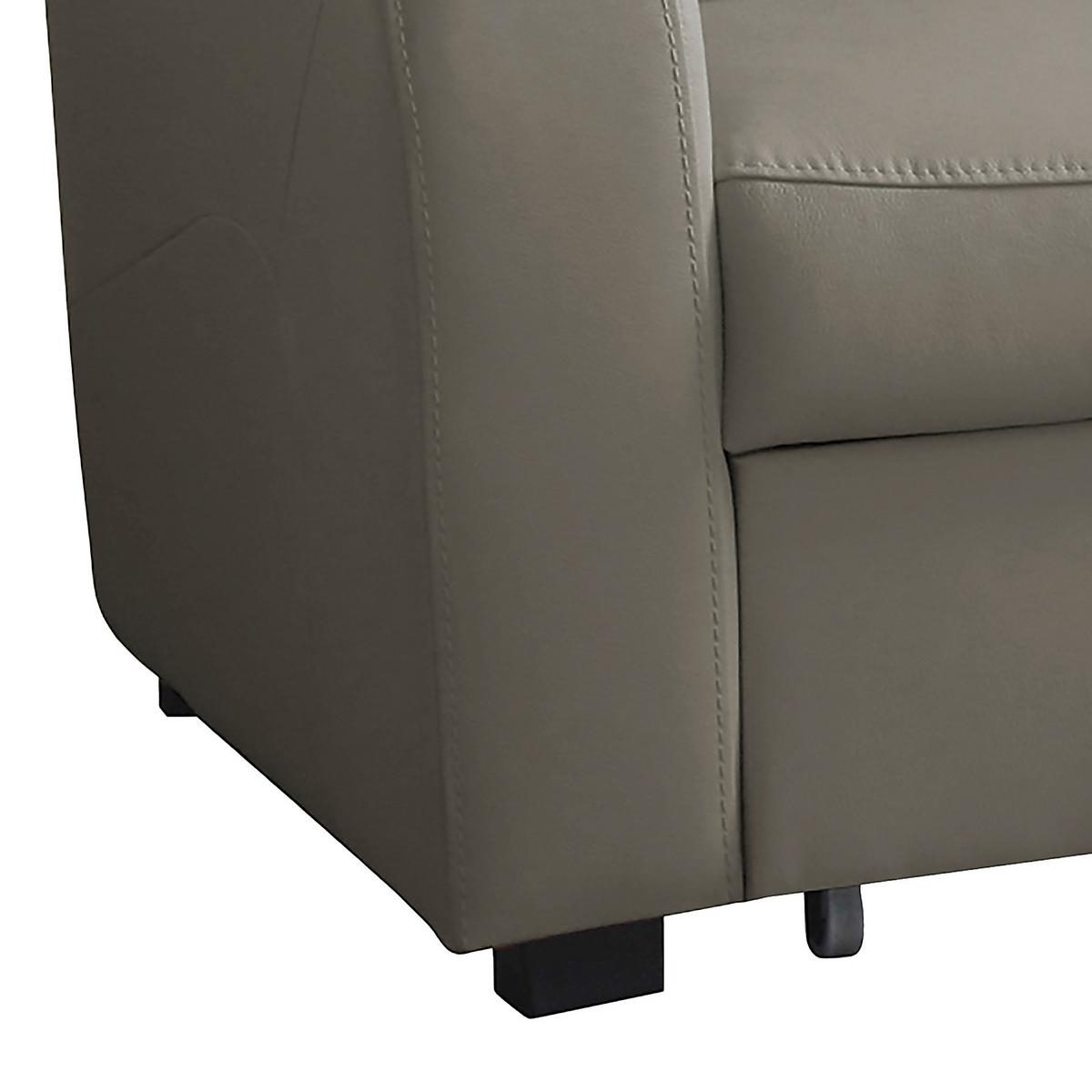 Ecksofa Tilo Schlammfarben S: 227 cm - Schlammfarben/Schwarz, Design, Leder/Textil (227/168cm) - Livetastic