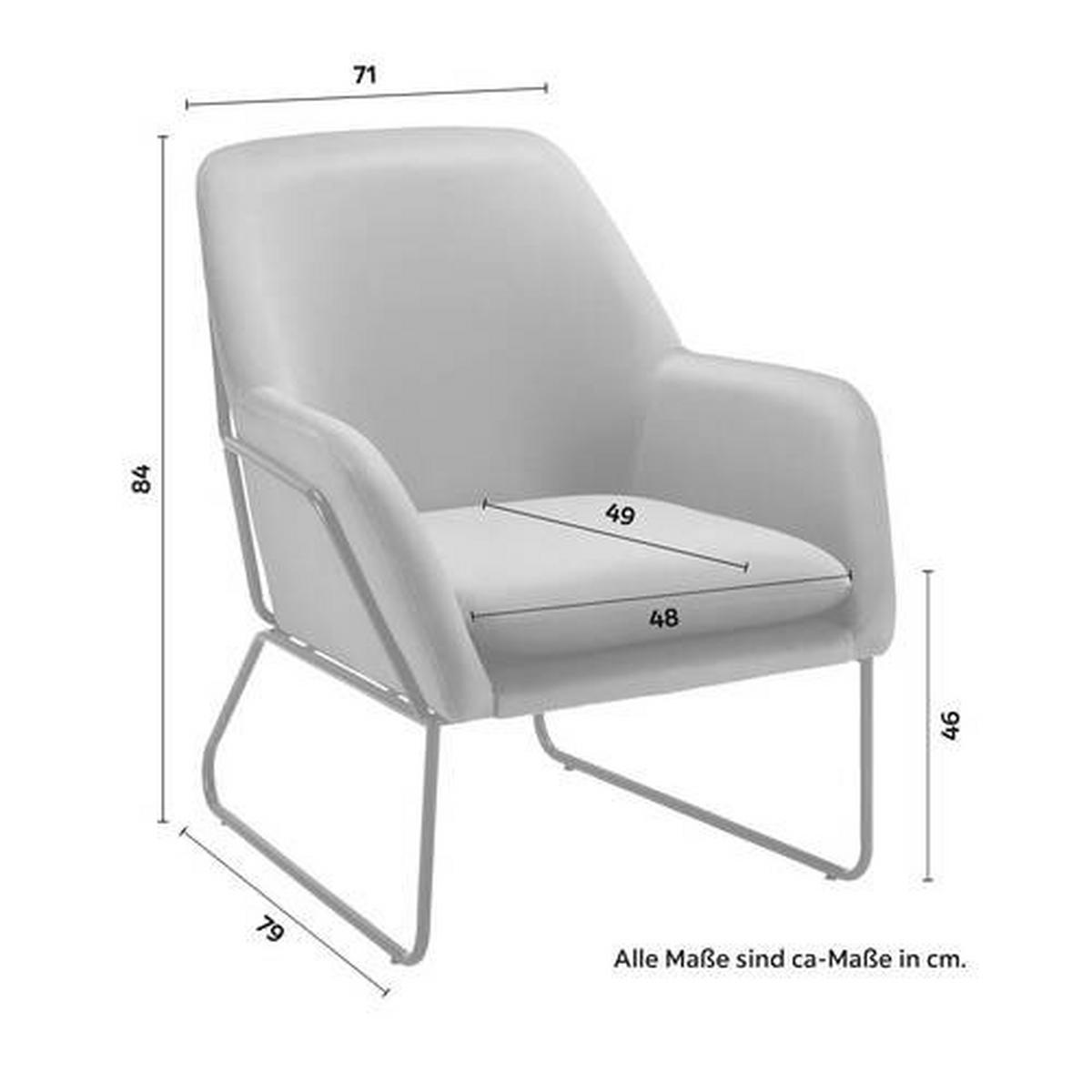 Křeslo KEZIA tmavě šedá - černá/tmavě šedá, Moderní, kov/textil (71/84/79cm) - Bessagi Home