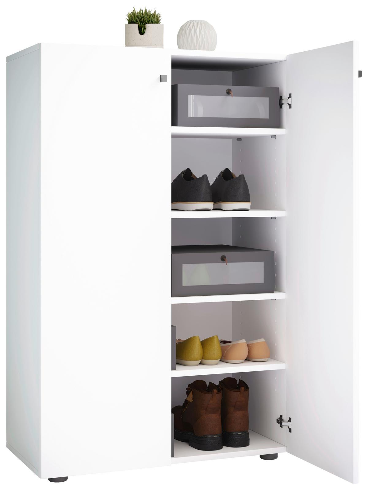 Schuhschrank Lona Weiß B: 70 Cm - Schwarz/Weiß, Design, Holzwerkstoff (70/110/39cm) - MID.YOU