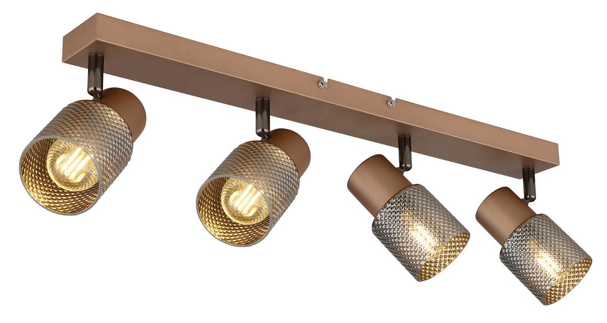 Strahler Bihana - Chromfarben/Schwarz, MODERN, Glas/Metall (56/12/12,5cm) - James Wood