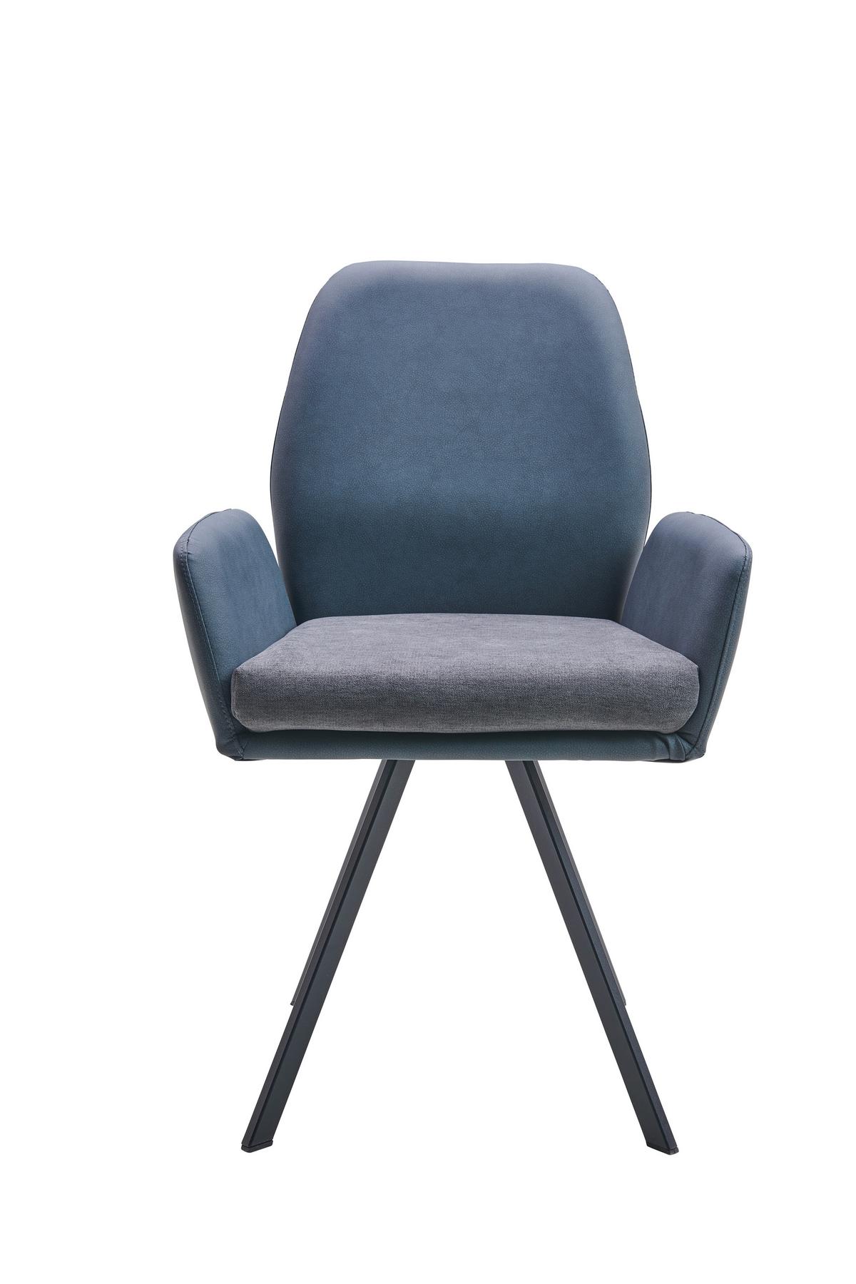 Armlehnstuhl Kakan Blau/Grau Gepolstert - KONVENTIONELL, Holzwerkstoff/Textil (63/95/57cm) - Luca Bessoni
