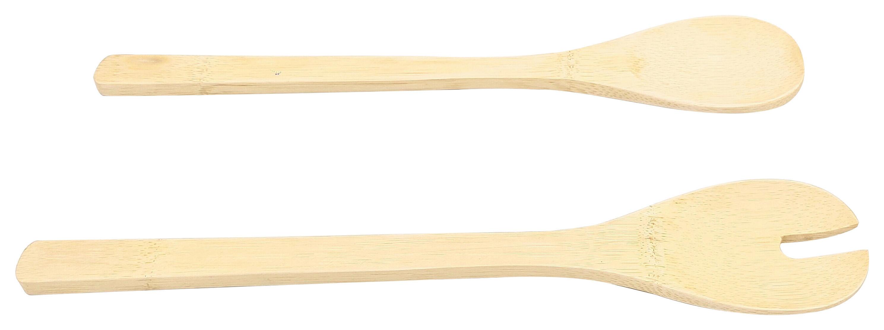 Salátový příbor Bamboo - přírodní barvy, Moderní, dřevo (30/6/2cm) - Zandiara