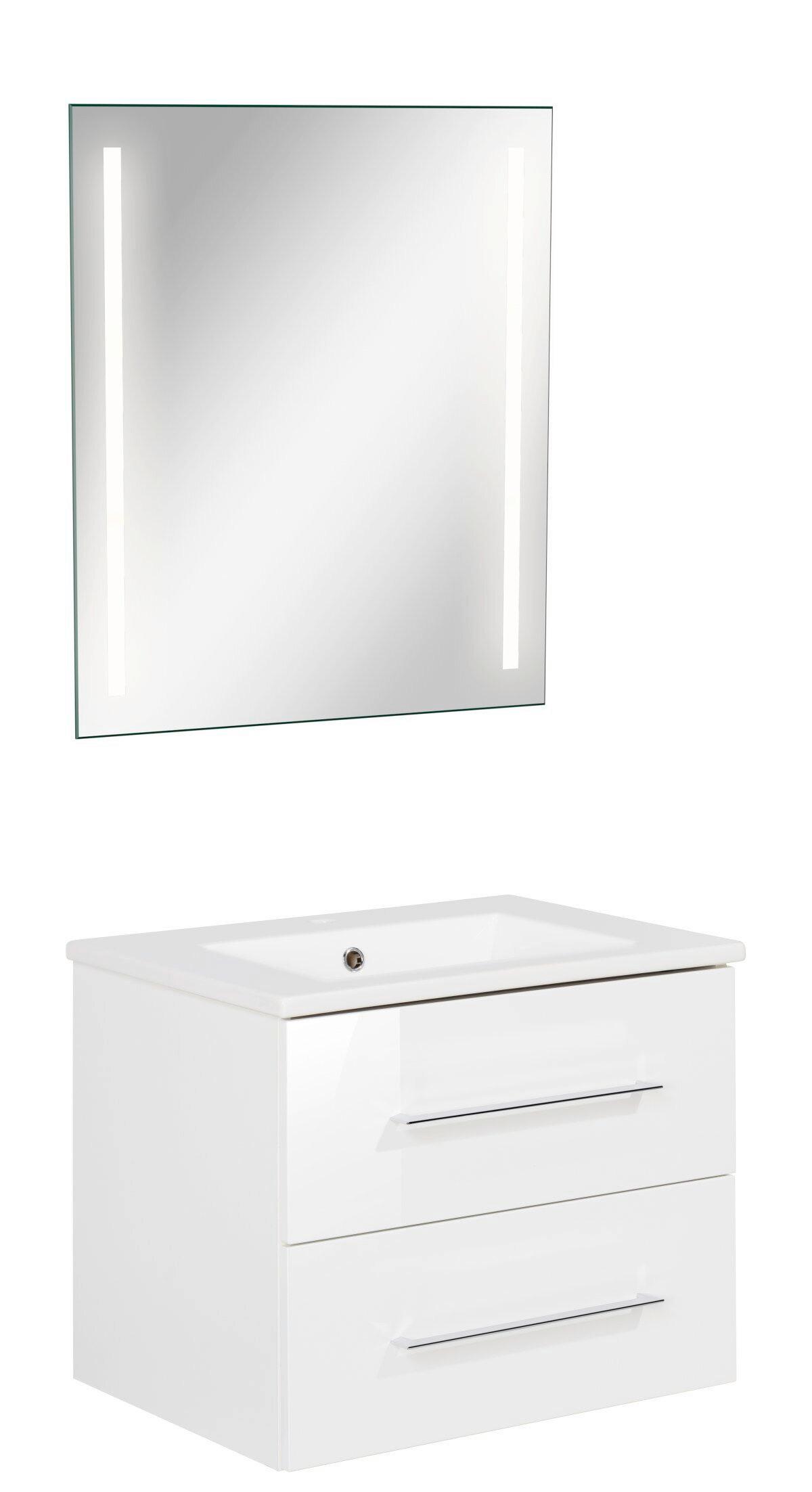 Badezimmer B.Perfekt Weiß 3-Teilig - Weiß, Basics, Keramik/Holzwerkstoff (62,2cm) - MID.YOU