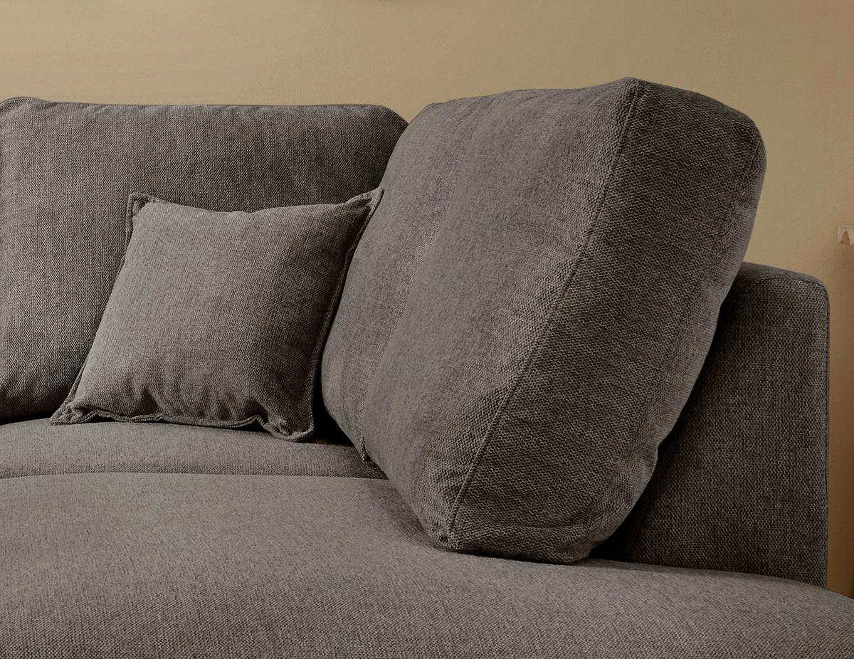 Ecksofa mit Schlaffunktion Valentina mit Kissen Braun - Braun/Naturfarben, KONVENTIONELL, Textil (230/200cm) - P & B
