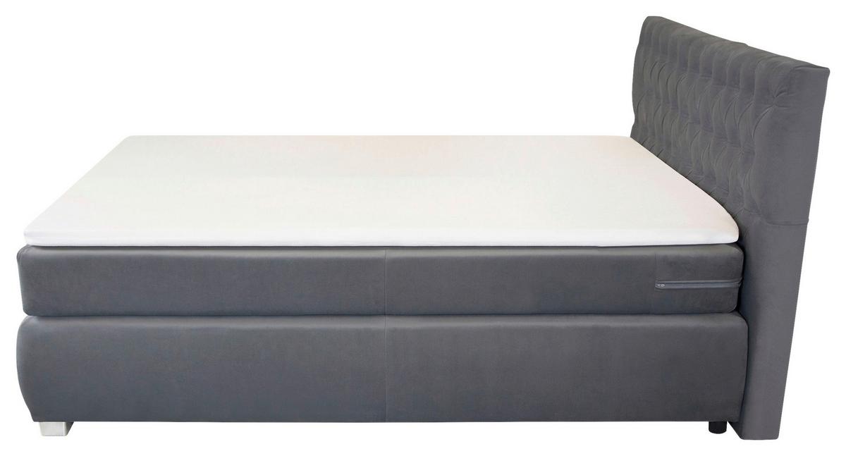 Boxspringbett Rumba Inkl. Matratze 120x200 - Platinfarben, Basics, Textil (120/200cm) - Livetastic