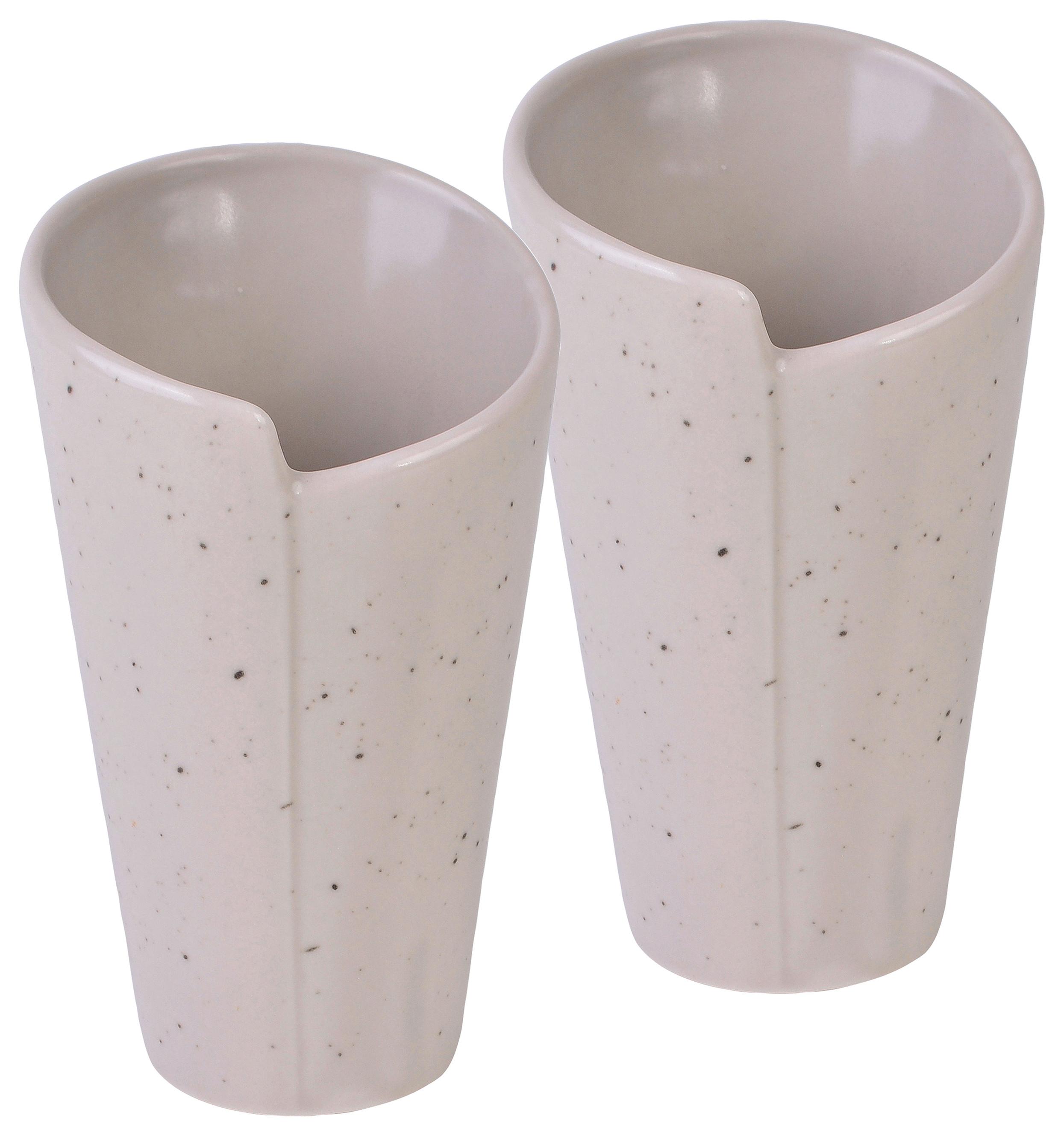 Servierschalenset Steinzeug Creme 2--Teilig. BxH: 15x9,5 cm - Creme, Basics, Keramik (15/9,5cm) - Creatable