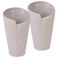 Servierschalenset Steinzeug Creme 2--Teilig. BxH: 15x9,5 cm - Creme, Basics, Keramik (15/9,5cm) - Creatable