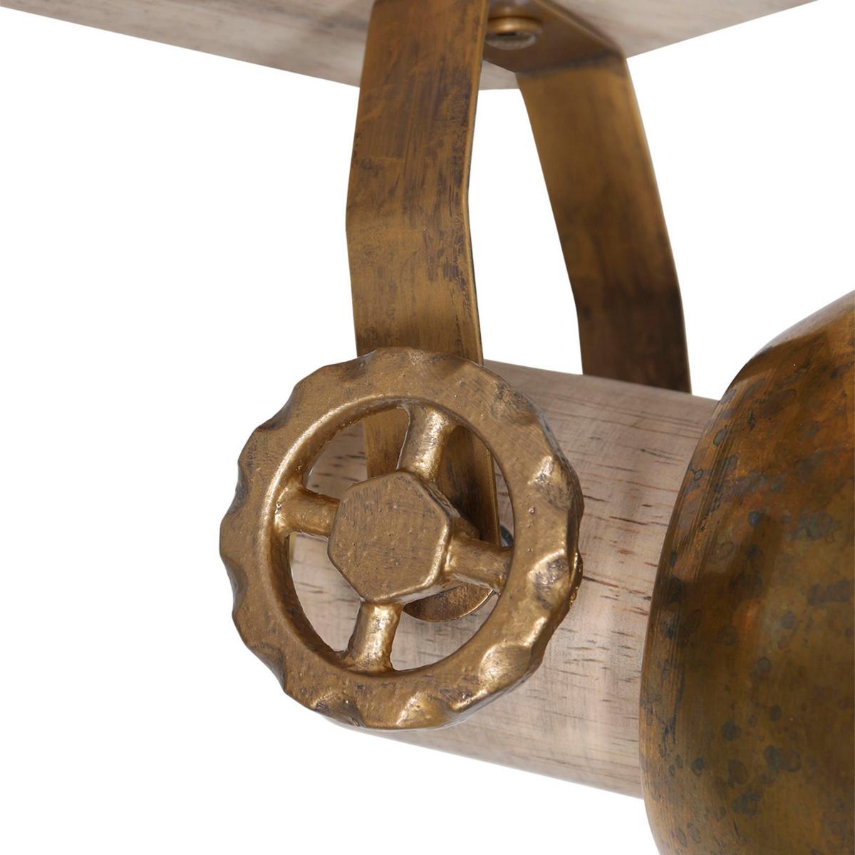 Deckenspots Gearwood - Bronzefarben/Kupferfarben, Trend, Holz/Metall (59/19/23cm)