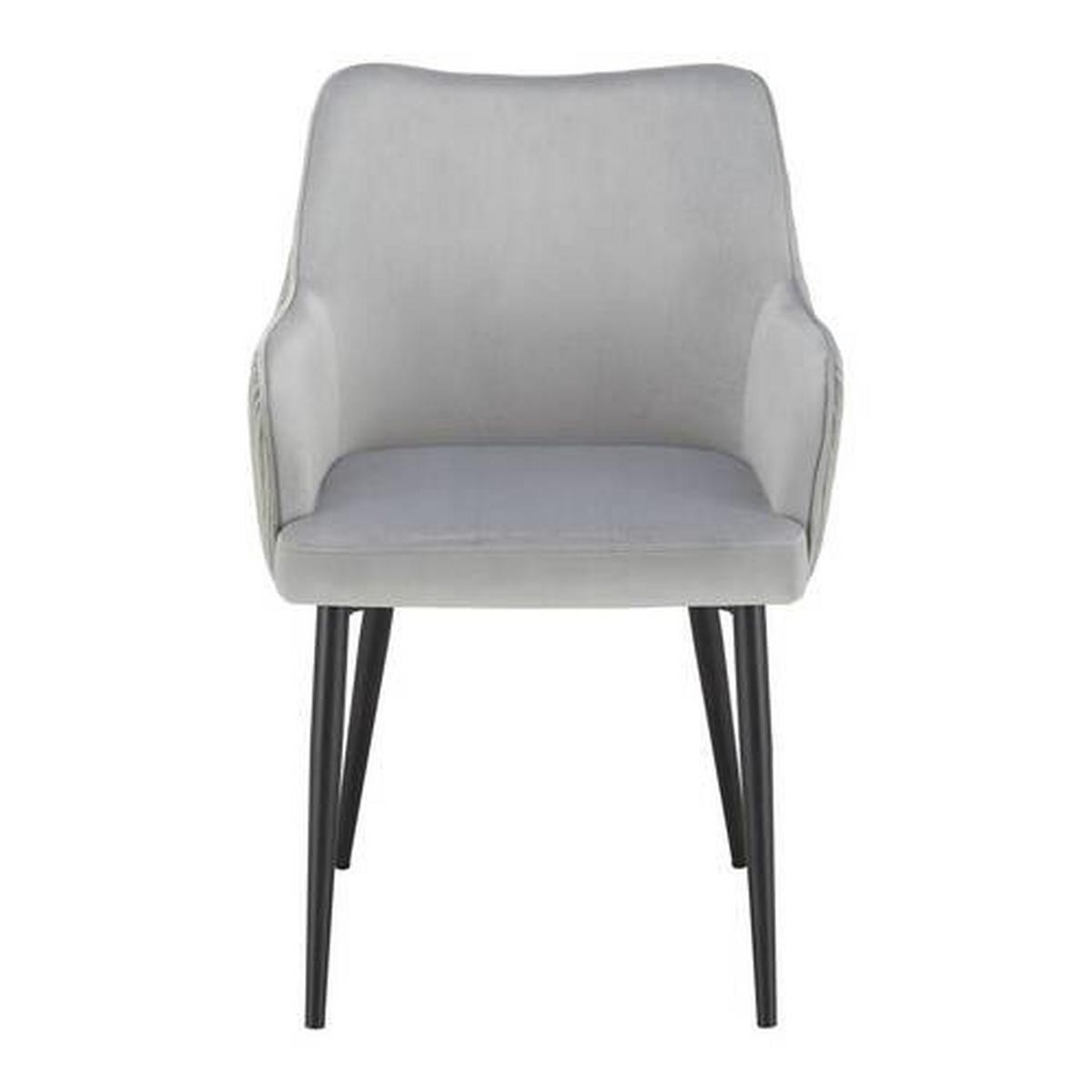 Zamatová stolička Caria sivá - čierna/svetlosivá, Modern, kov/drevo (57/89/60cm) - Bessagi Home