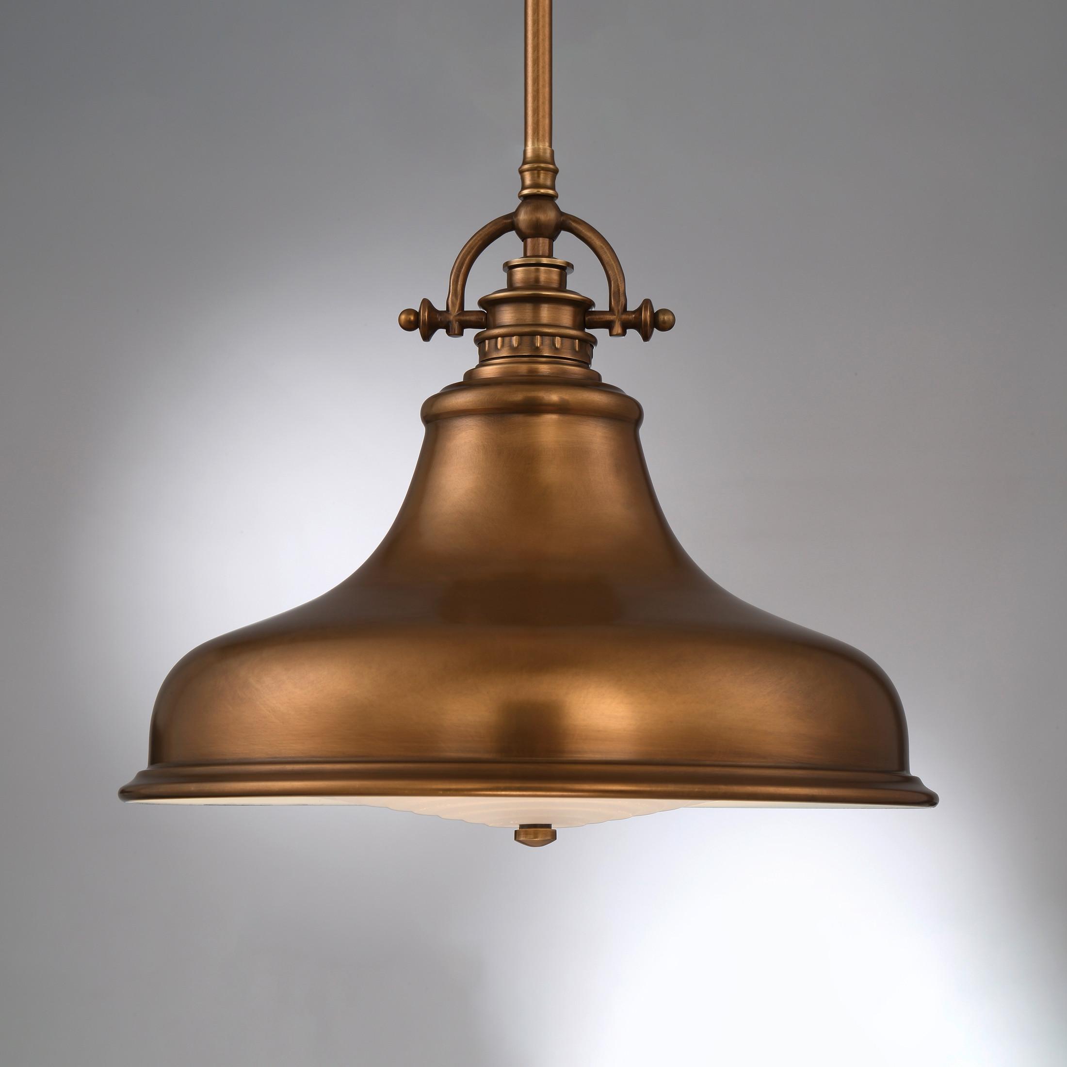 Hängeleuchte H: 37,7 cm 1-Flammig Messingfarben - Messingfarben, Design, Glas/Metall (28.4/37.7cm) - Elstead Lighting