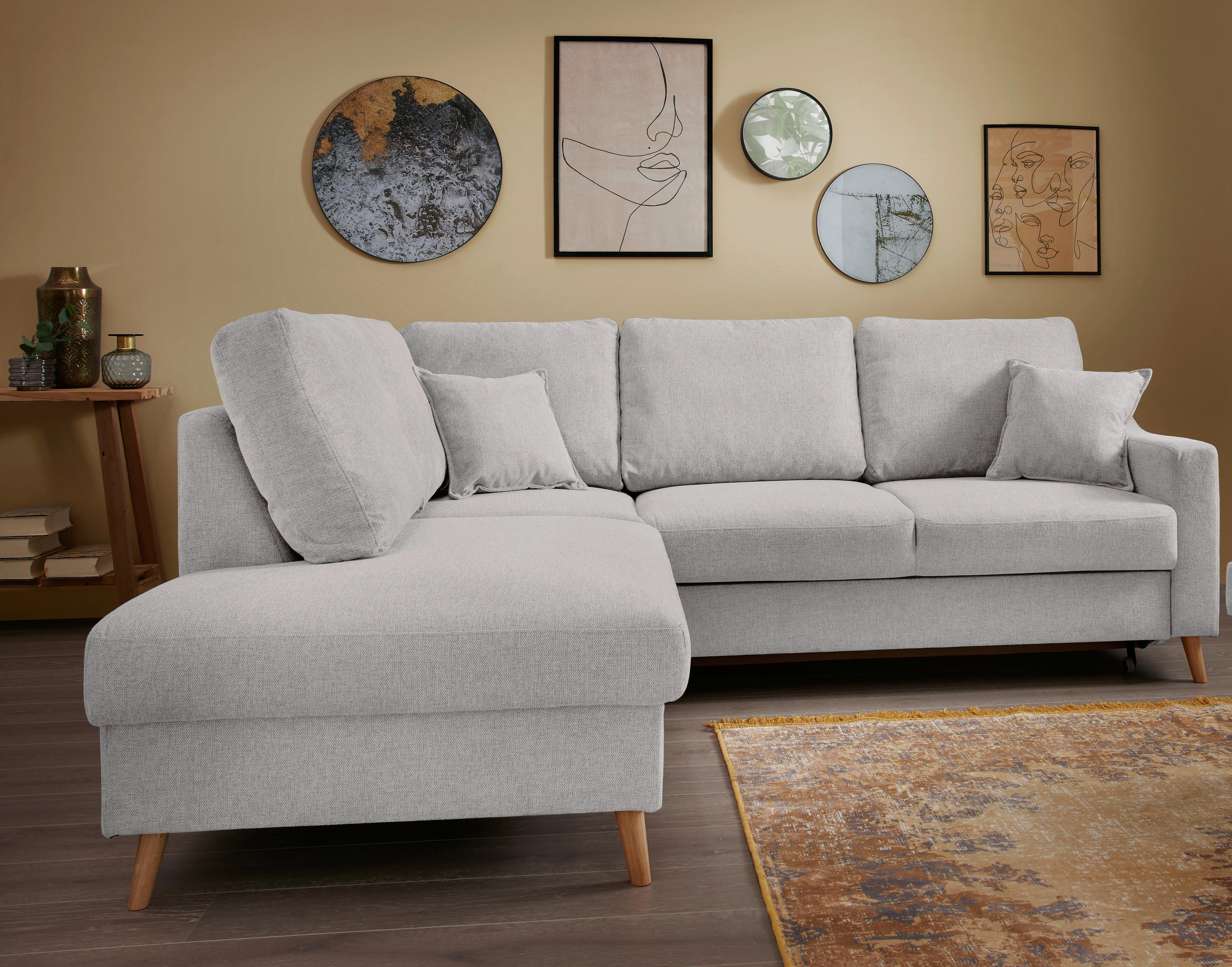 Ecksofa Valentina Grau S: 200x230 Cm - Naturfarben/Grau, KONVENTIONELL, Textil (200/230cm) - Livetastic