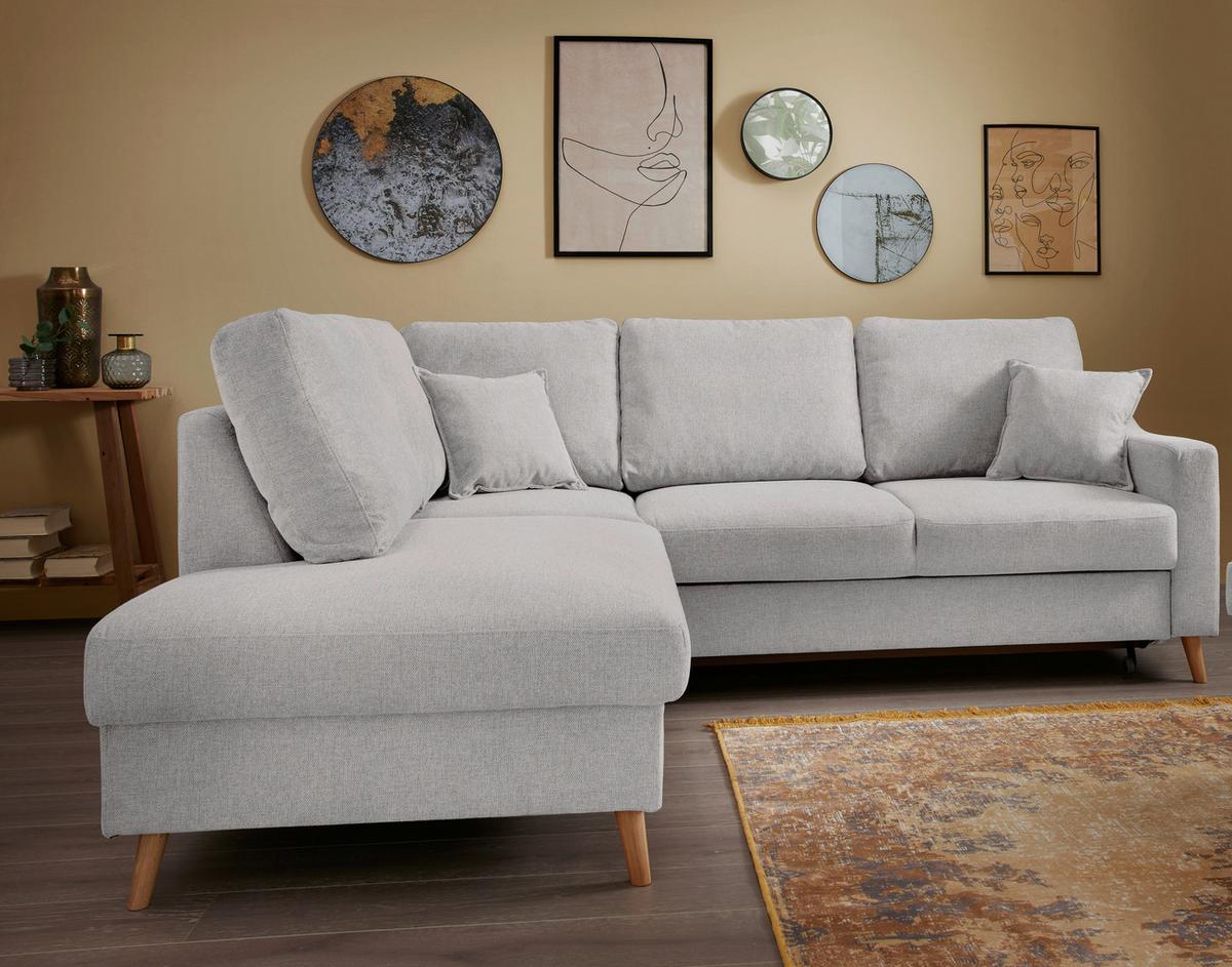 Ecksofa Valentina Grau S: 200x230 Cm - Naturfarben/Grau, KONVENTIONELL, Textil (200/230cm) - Livetastic