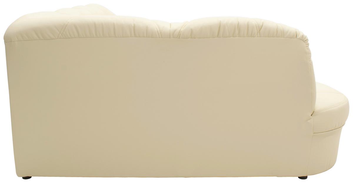 Ecksofa Papenburg Rücken Echt Beige Lederlook - Beige/Schwarz, KONVENTIONELL, Textil (180/243cm) - MID.YOU