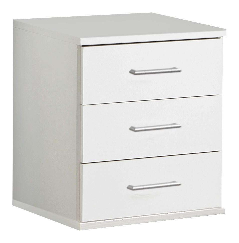 Komoda OSAKA šírka 46cm - biela/hliníková, Konventionell, kompozitné drevo/plast (46/55/40cm) - MID.YOU