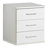 Komoda OSAKA šírka 46cm - biela/hliníková, Konventionell, kompozitné drevo/plast (46/55/40cm) - MID.YOU