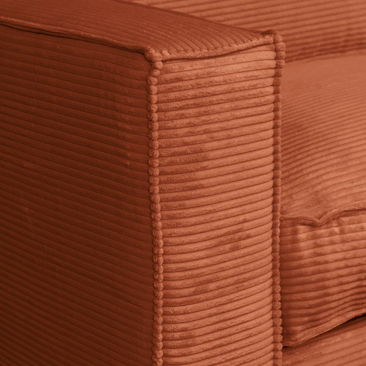 Schlafsofa Texas Rostfarben Cord, B: 203 cm - Rostfarben/Dunkelbraun, Design, Textil (203/85/99cm) - MID.YOU