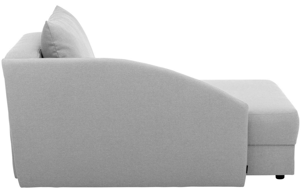 Recamiere Tobi L: 154cm Links Hellgrau mit Bettkasten - Hellgrau, Design, Textil (154/86/93cm) - Max Winzer