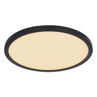LED-Deckenleuchte Sapana Ø 29,4 cm mit Memory-Funktion - Opal/Schwarz, Basics, Kunststoff (29,4/2,5cm) - Globo