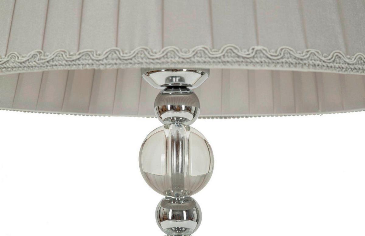 Tischleuchte Tolly Silberfarben B: 30 cm - Silberfarben, Basics, Glas/Textil (30/48/30cm)