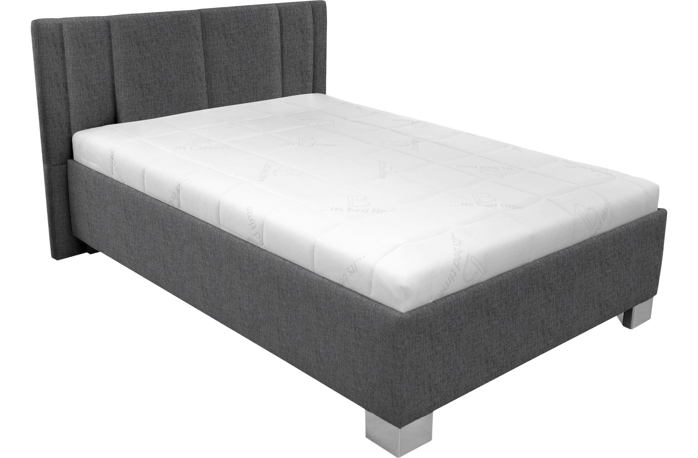 Polsterbett Stilo 120x200 Anthrazit - Chromfarben/Anthrazit, Holz/Textil (214/149/97cm)